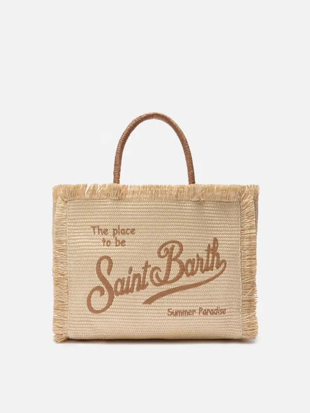 mc2-saint-barth-borsa-vanity-regular-effetto-paglia-beige-con-logo-ricamato image 1