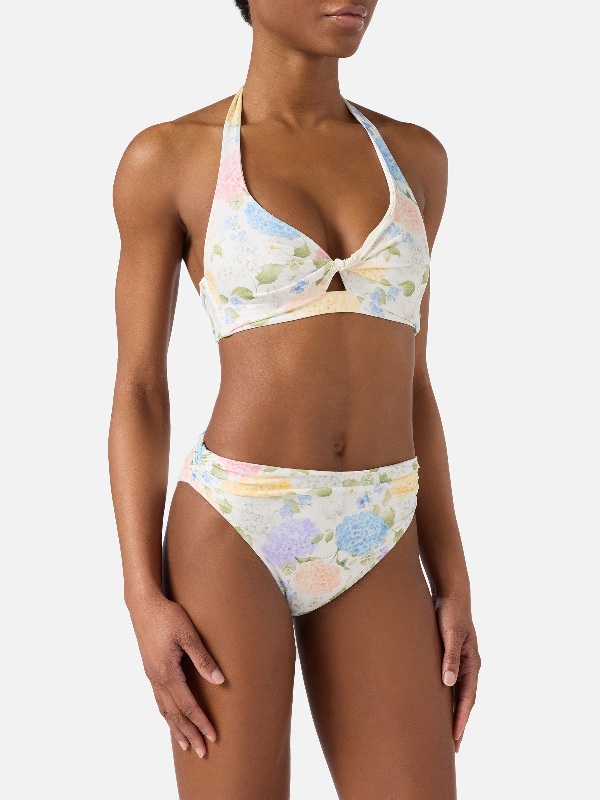 bikini-leda-sugar-mc2-saint-barth-con-stampa-floreale-panna-azzurro-e-rosa image 2