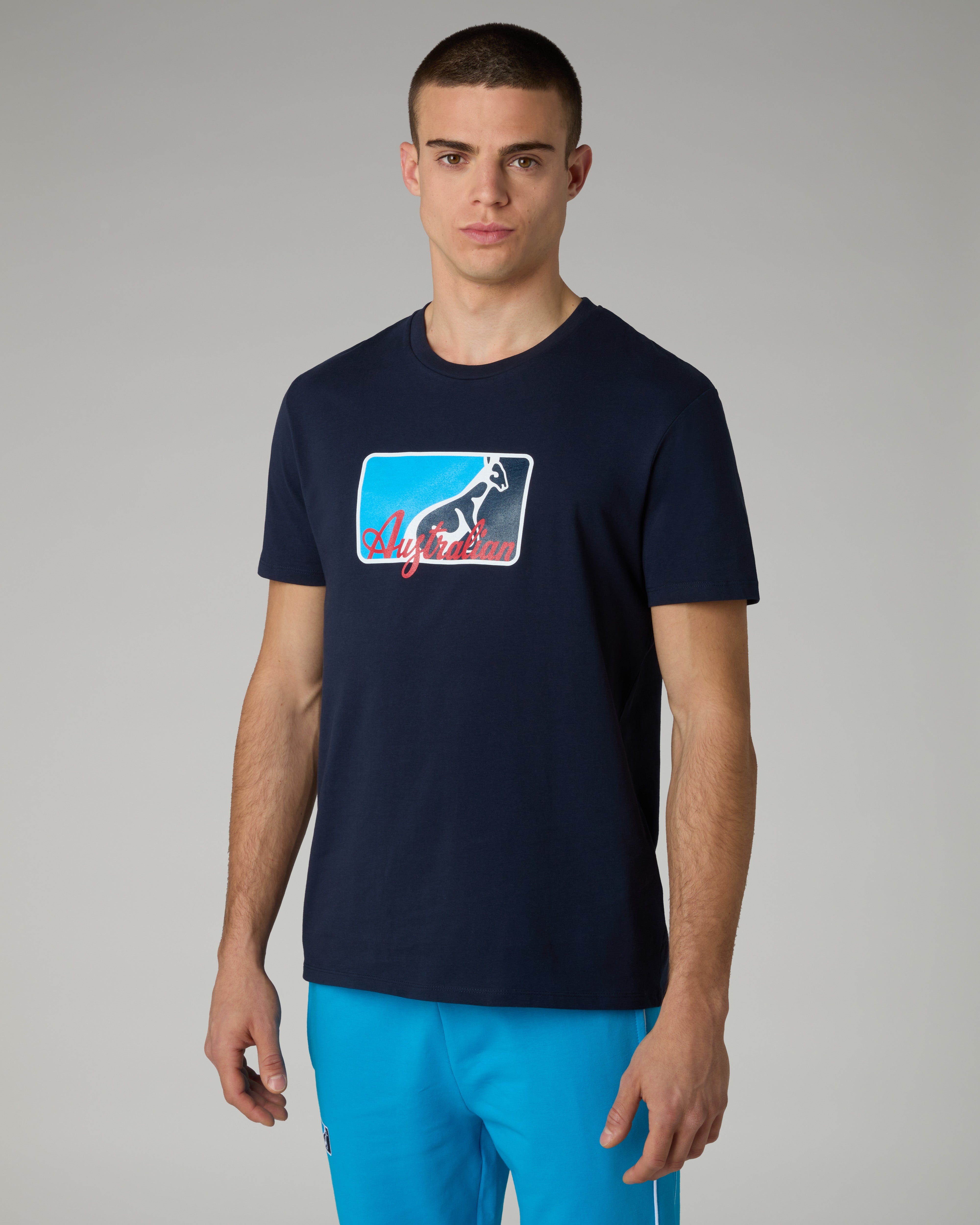 australian-league-cotton-t-shirt-blu-navy-con-stampa-regular-fit image 1
