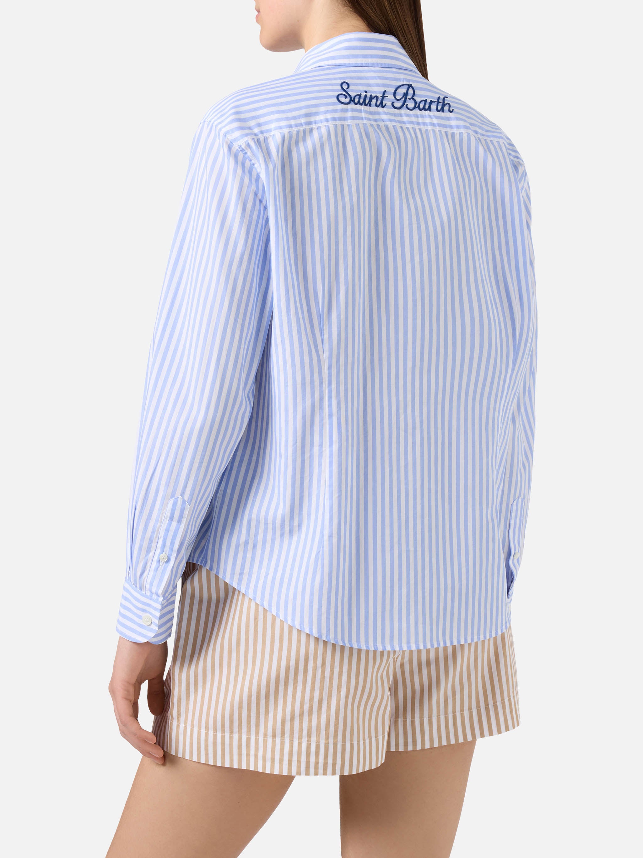 mc2-saint-barth-meredith-camicia-donna-cotone-rigata-blu image 3