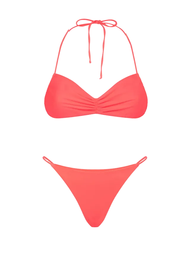 mc2-saint-barth-bikini-levante-jodene-bikini-a-fascia-rosso-fluo-tinta-unita image 1