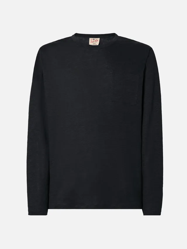 mc2-saint-barth-ecstasea-t-shirt-uomo-in-lino-nero image 1