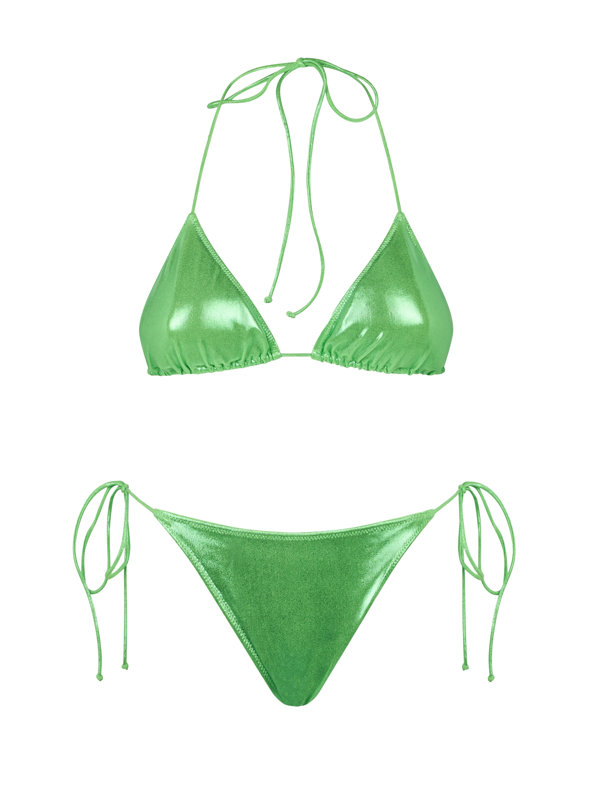 mc2-saint-barth-leah-marielle-bikini-triangolo-laminato-verde-fluo image 1
