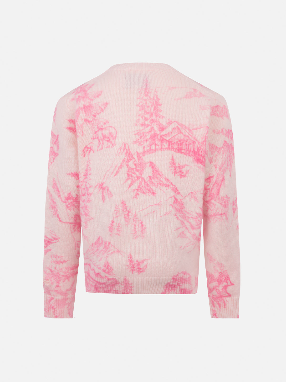mc2-saint-barth-princess-prc0012-maglione-girocollo-bambina-rosa-toile-de-jouy image 2