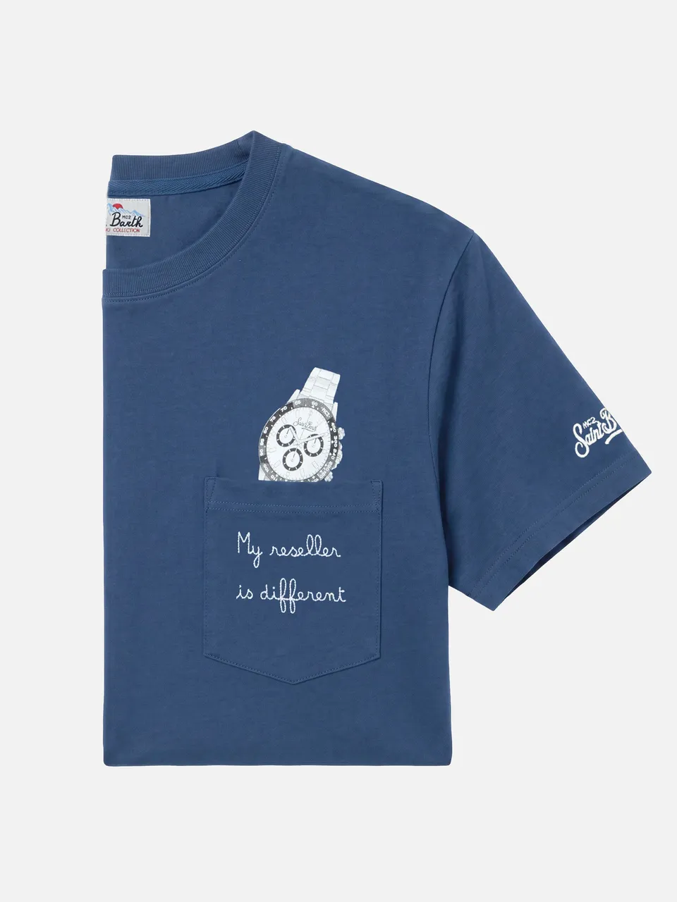mc2-saint-barth-t-shirt-connor-cotone-blu-navy-ricamo-my-reseller-is-different image 1