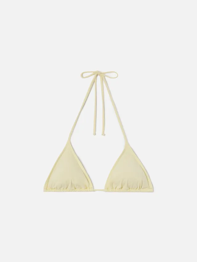 mc2-saint-barth-leah-top-bikini-triangolo-giallo-burro-con-laccetti image 1