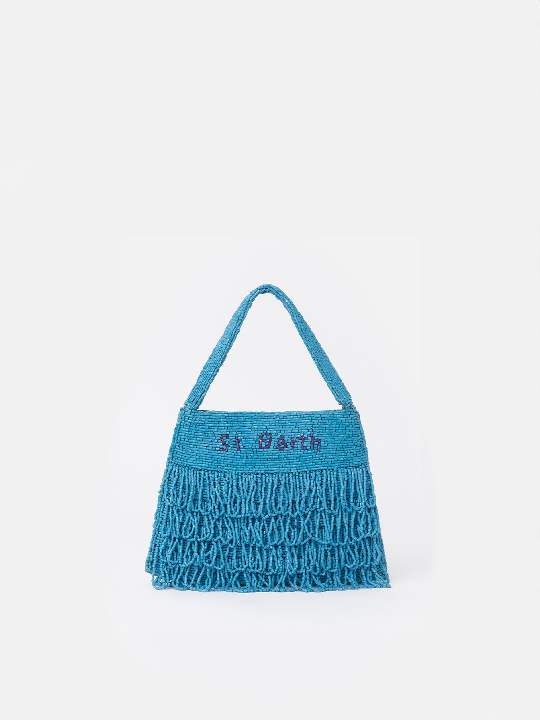 mc2-saint-barth-mini-bag-pearl-in-perline-turchesi-con-frange-e-logo-st-barth image 1