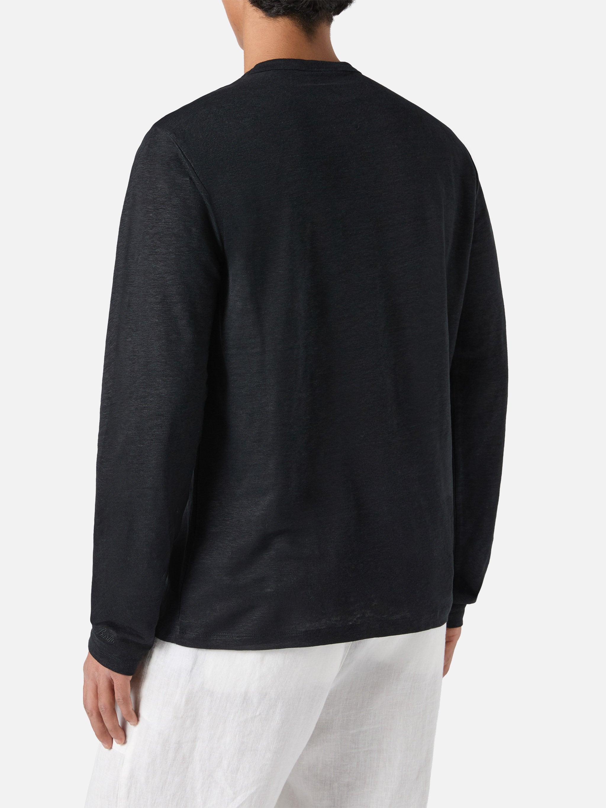 mc2-saint-barth-ecstasea-t-shirt-uomo-in-lino-nero image 4