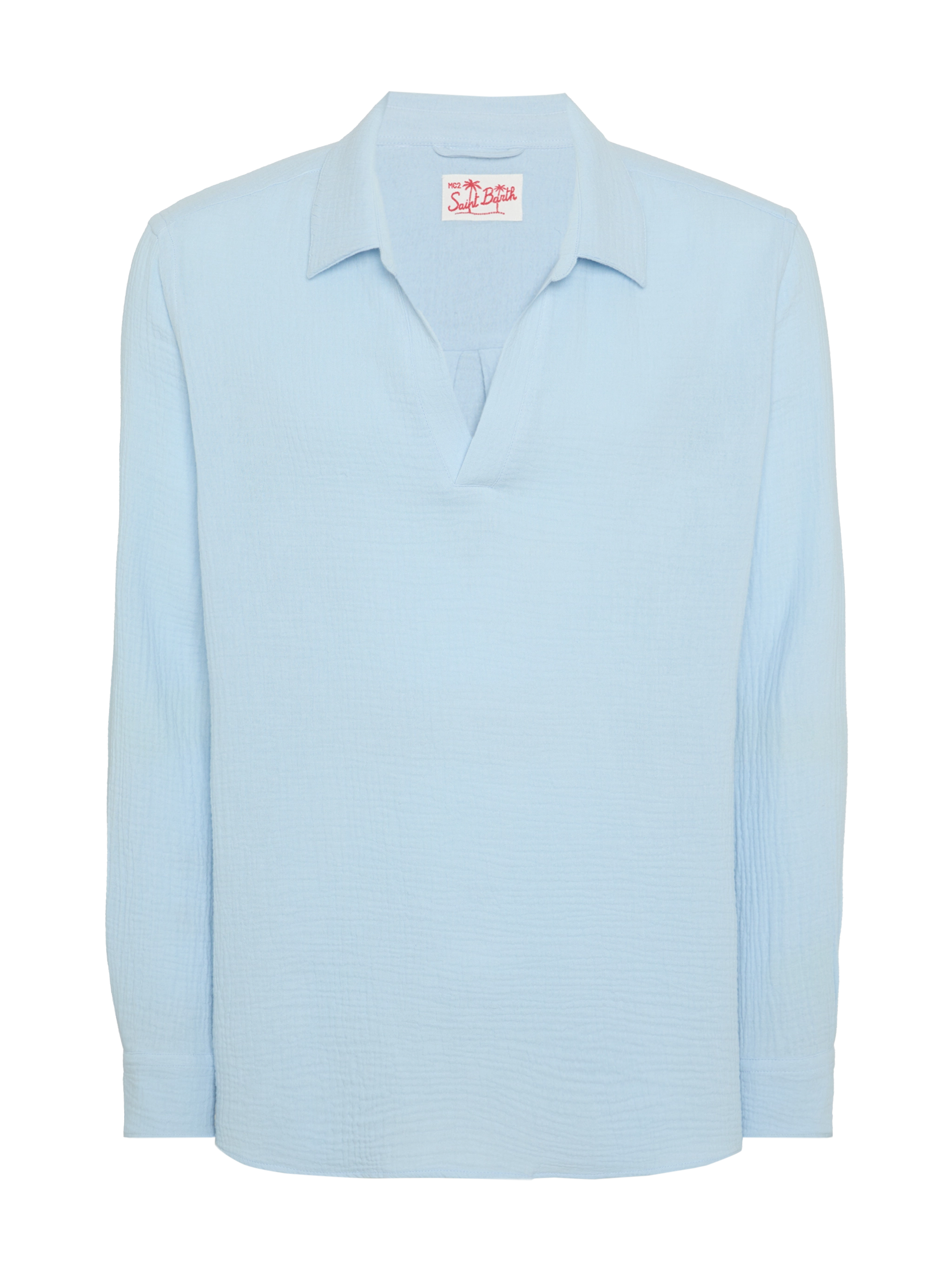 mc2-saint-barth-ventotene-polo-a-maniche-lunghe-in-garza-di-cotone-azzurra-da-uo image 4