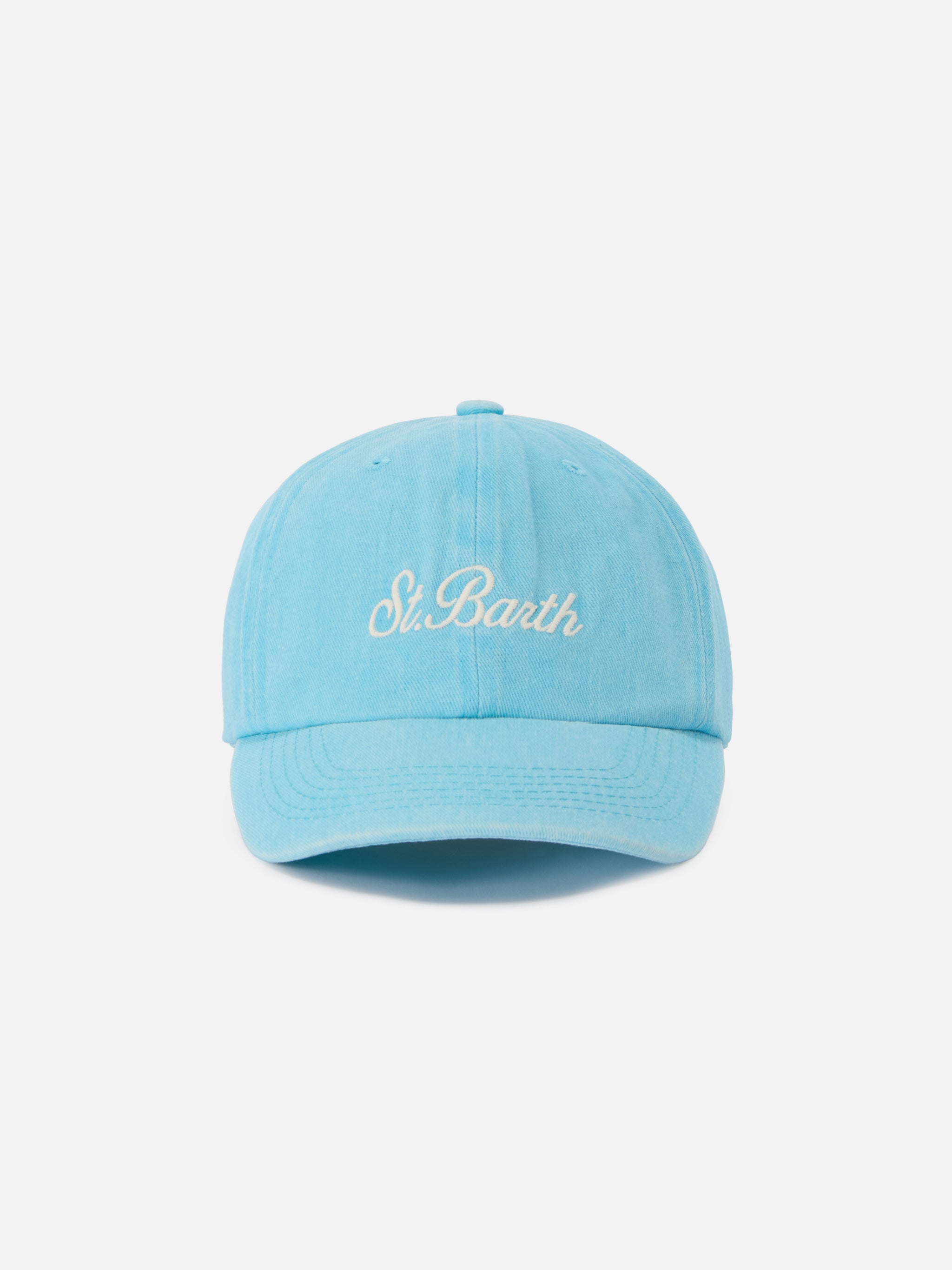 mc2-saint-barth-cappellino-davis-con-visiera-in-cotone-azzurro-e-logo-ricamato image 1