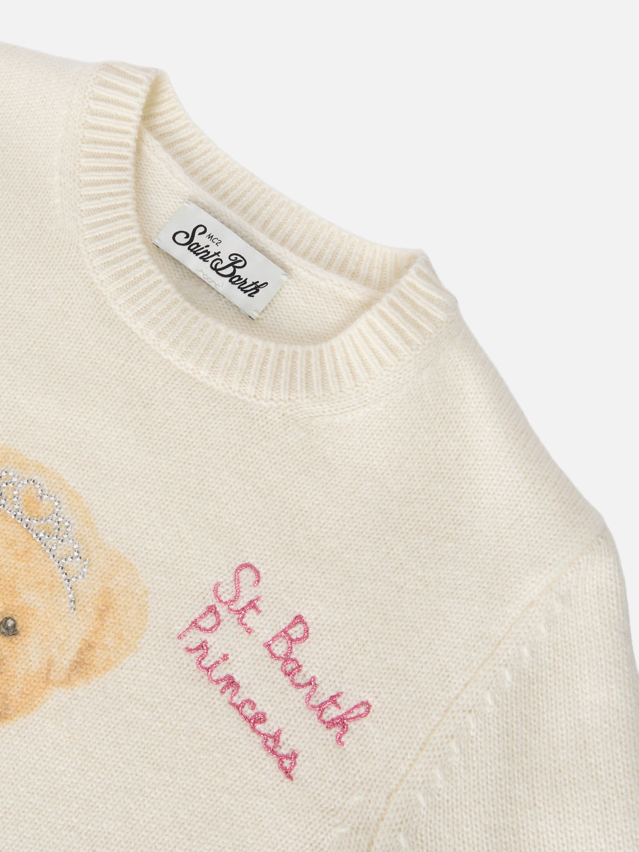 mc2-saint-barth-maglione-princess-bambina-in-misto-cashmere-con-orsetto image 3