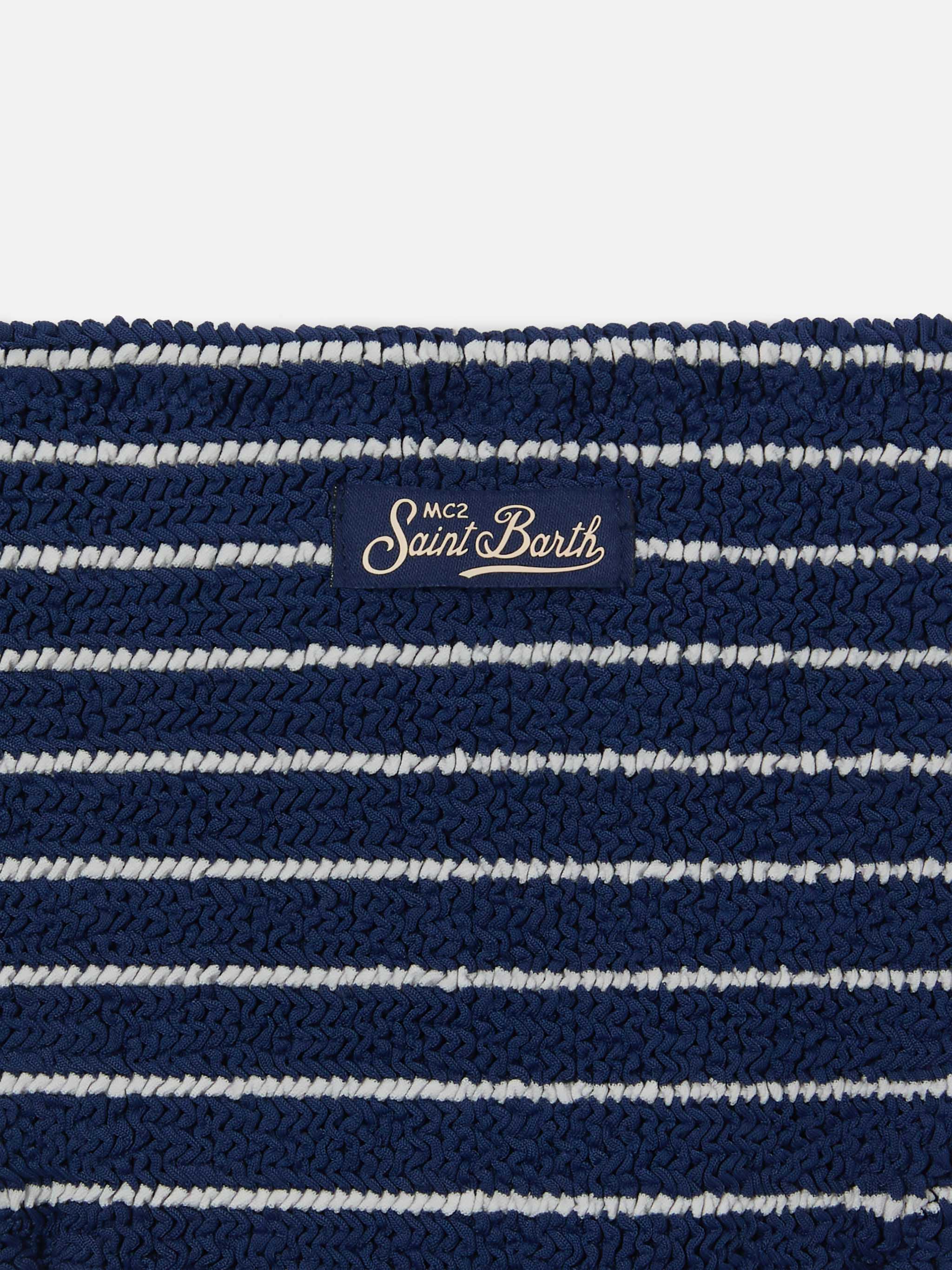 bikini-baker-mc2-saint-barth-bambina-in-tessuto-crinkle-a-righe-navy image 3