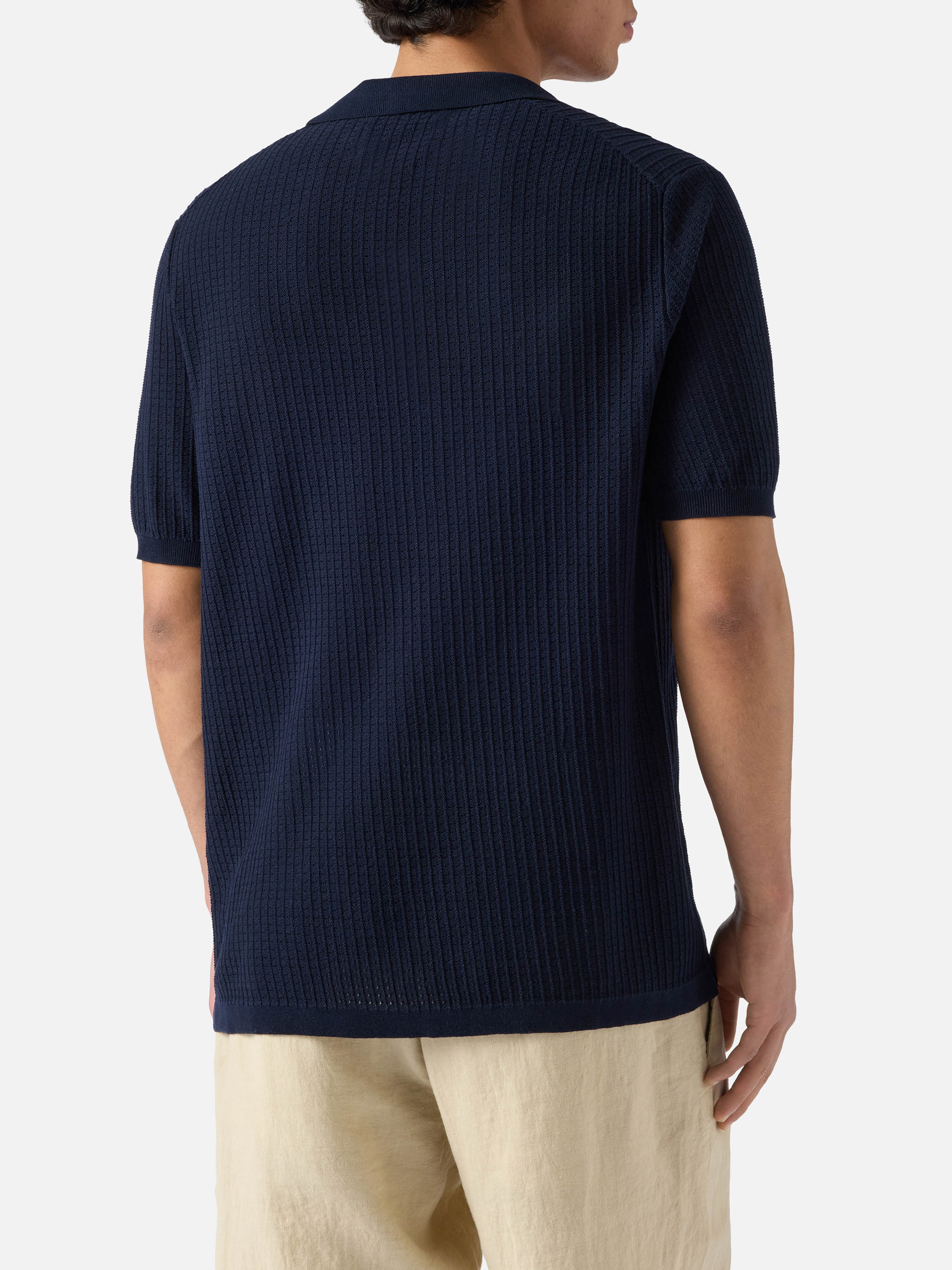 mc2-saint-barth-polo-sloan-net-blu-in-cotone-high-twist-con-micro-trafori-vertic image 3