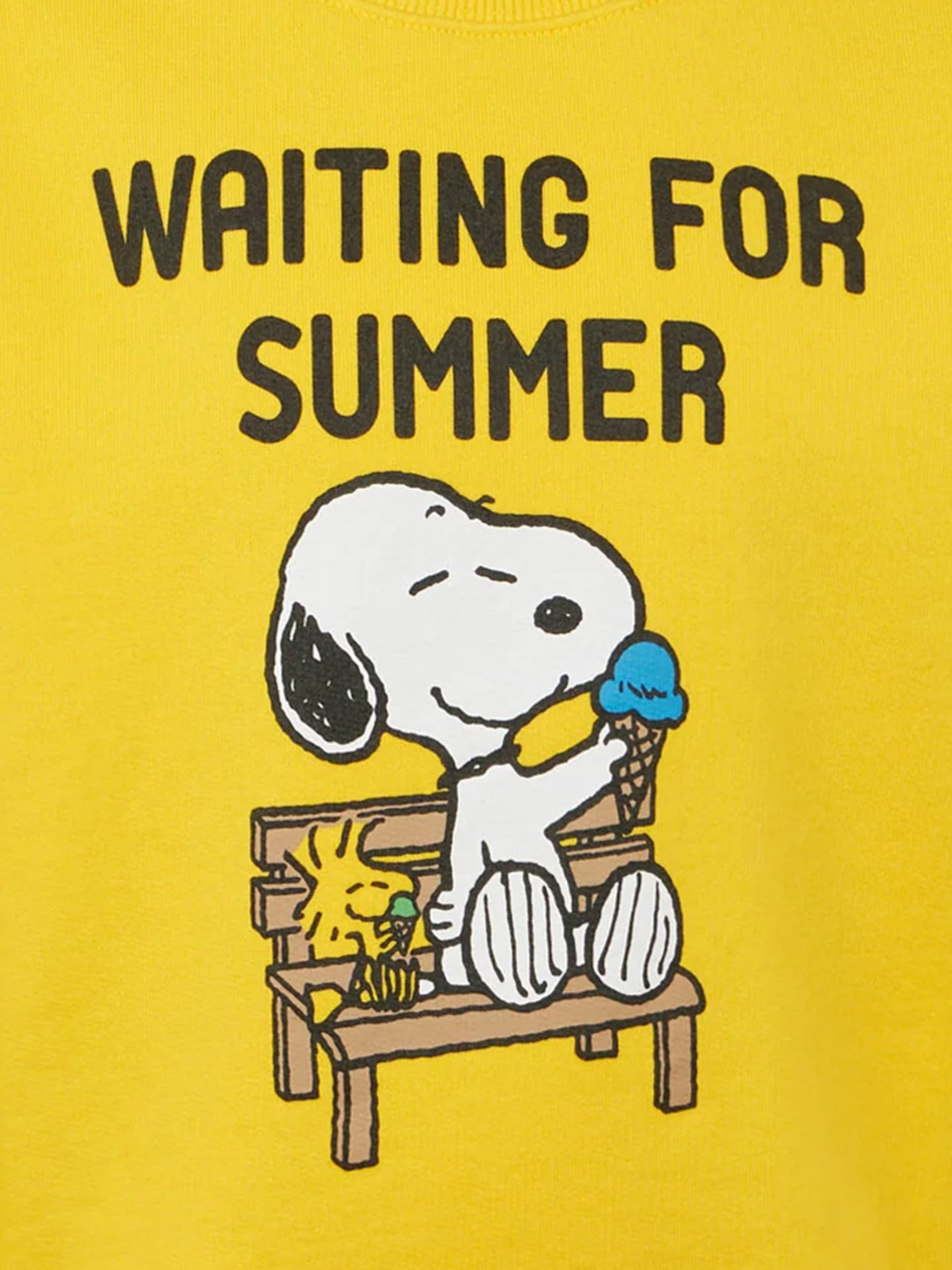 mc2-saint-barth-felpa-bambino-girocollo-gialla-snoopy-waiting-for-summer-edizion image 2