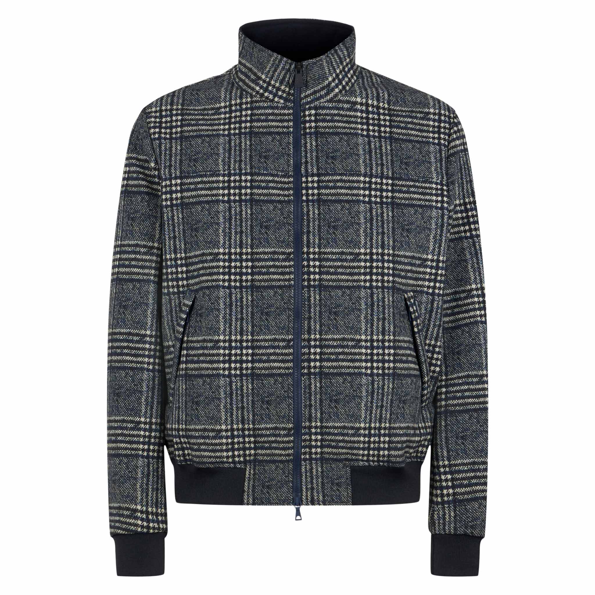 mc2-saint-barth-bomber-traveler-uomo-principe-di-galles-blu-con-zip image 4