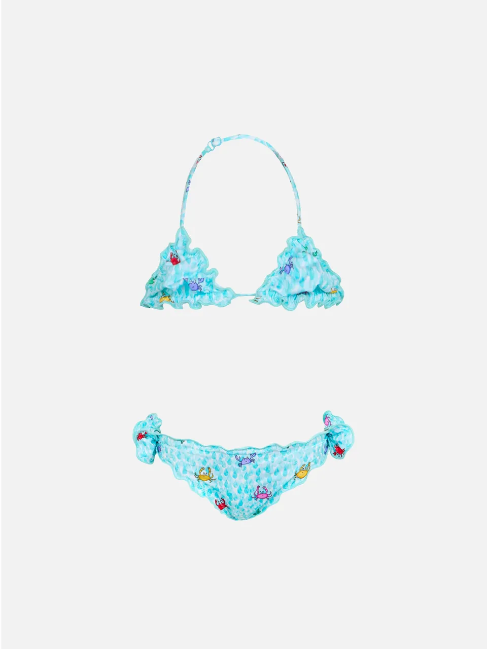 mc2-saint-barth-cris-bikini-a-triangolo-da-bambina-bianco-con-stampa-granchi image 1