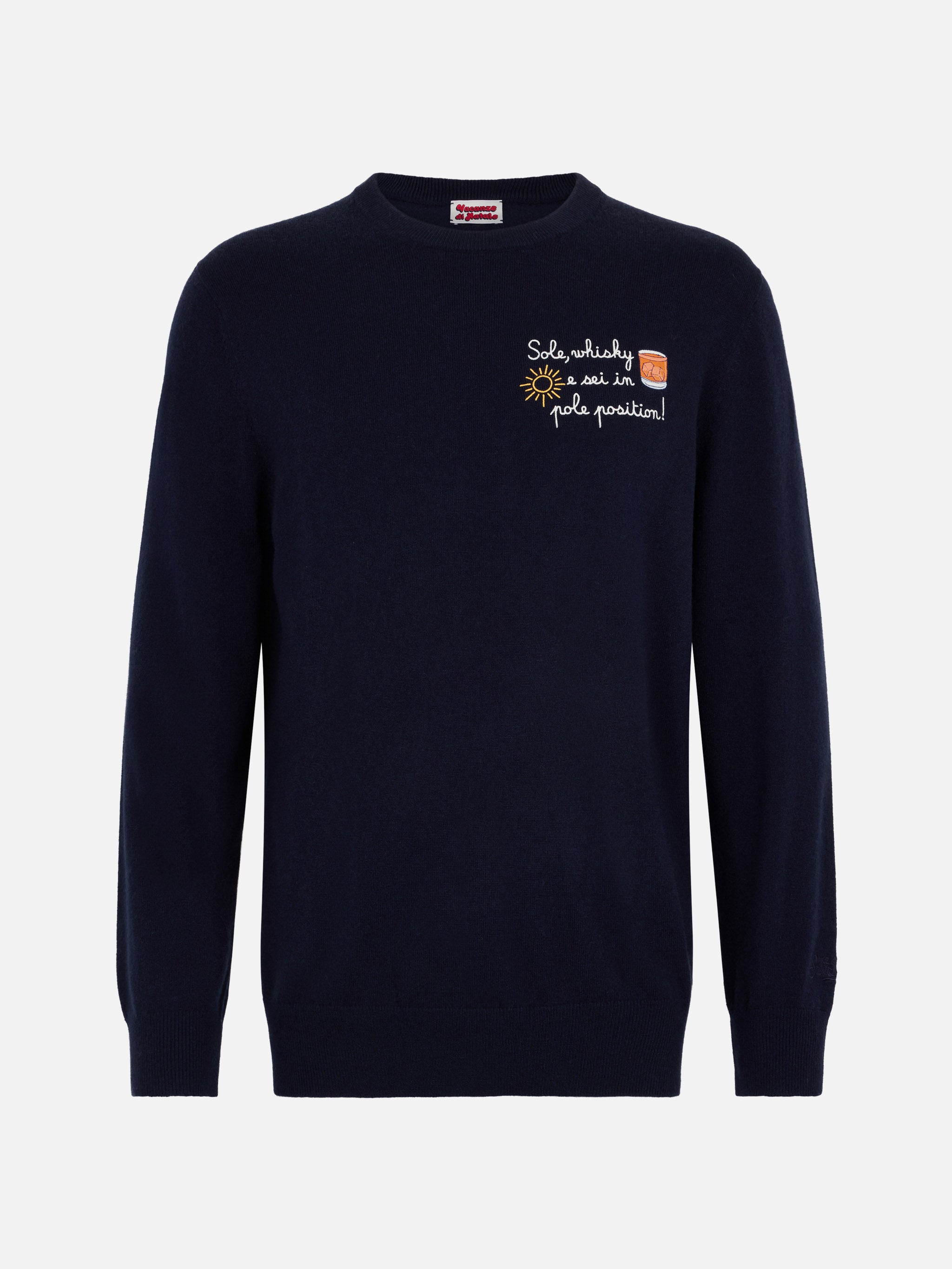 mc2-saint-barth-maglione-girocollo-heron-light-uomo-blu-navy-ricamo-sole-vacanze image 4