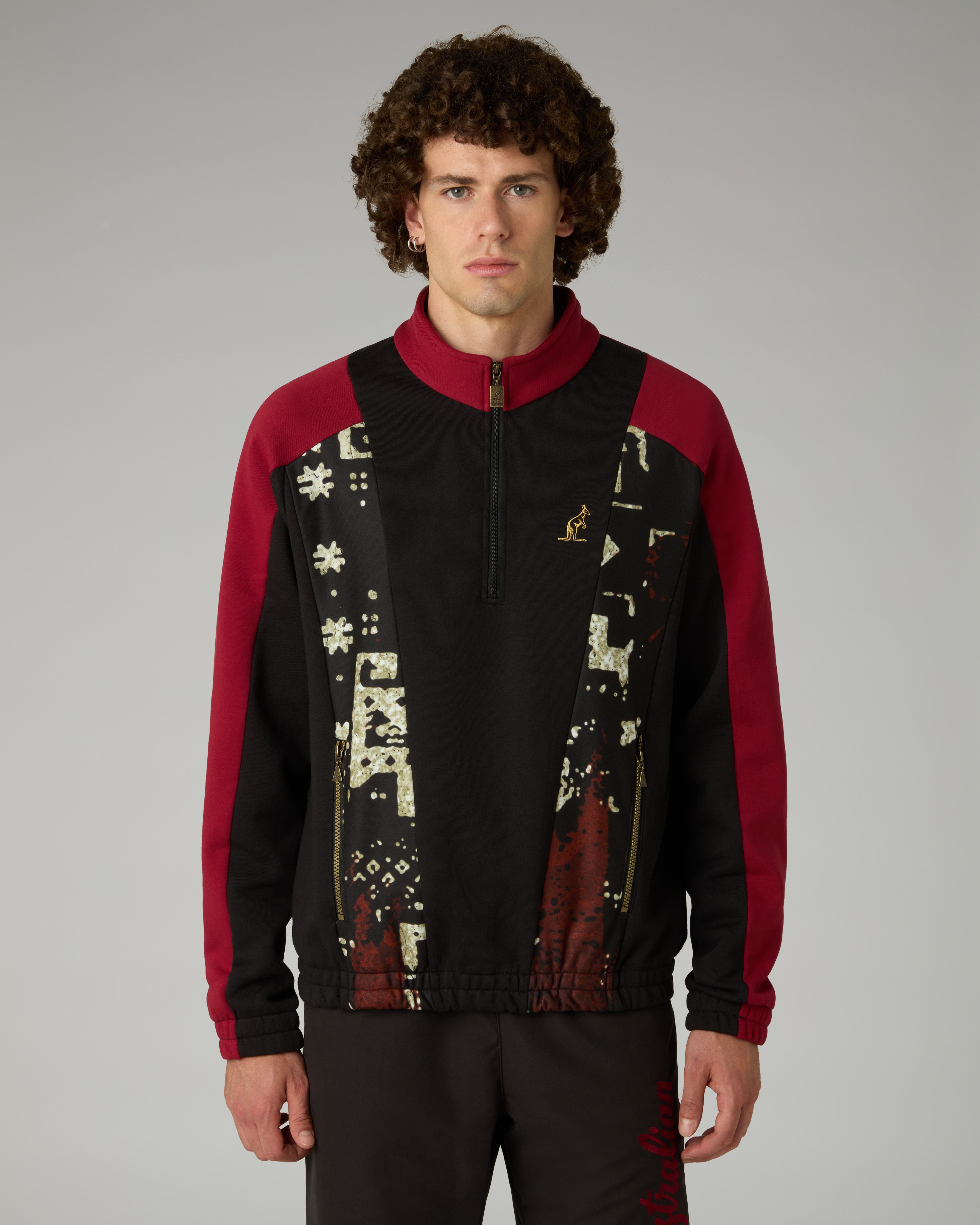 australian-arak-half-zip-crewneck-felpa-mezza-zip-con-tasche-zip image 1