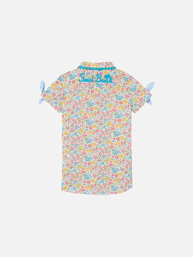 mc2-saint-barth-abito-chemisier-bambina-cotone-stampa-fiori image 1