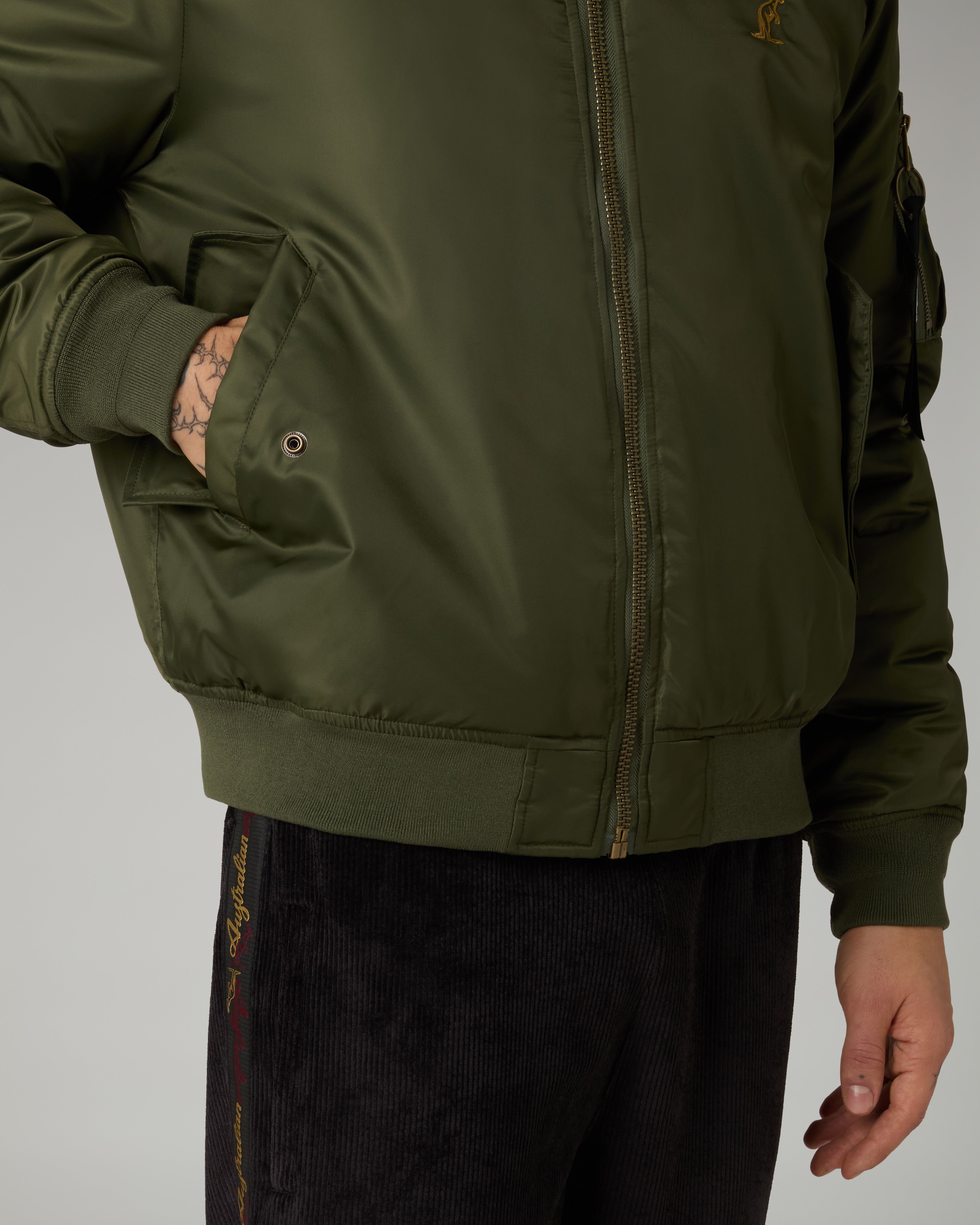 australian-archive-bomber-jacket-in-twill-di-nylon-con-fodera-jacquard image 5