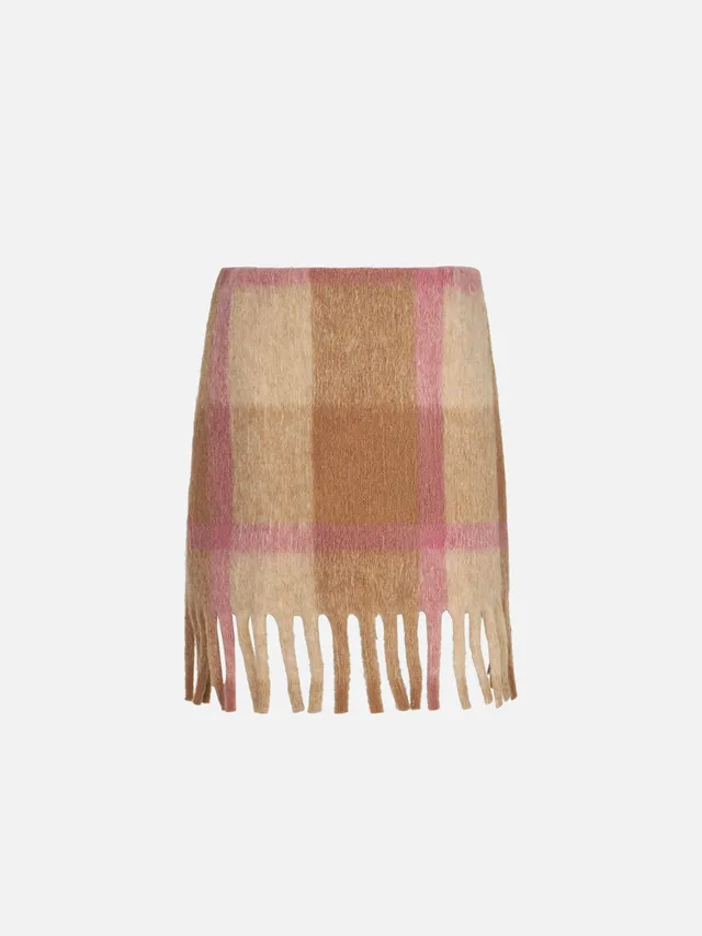 gonna-bambina-con-frange-mc2-saint-barth-eloise-tartan-beige-e-rosa image 1