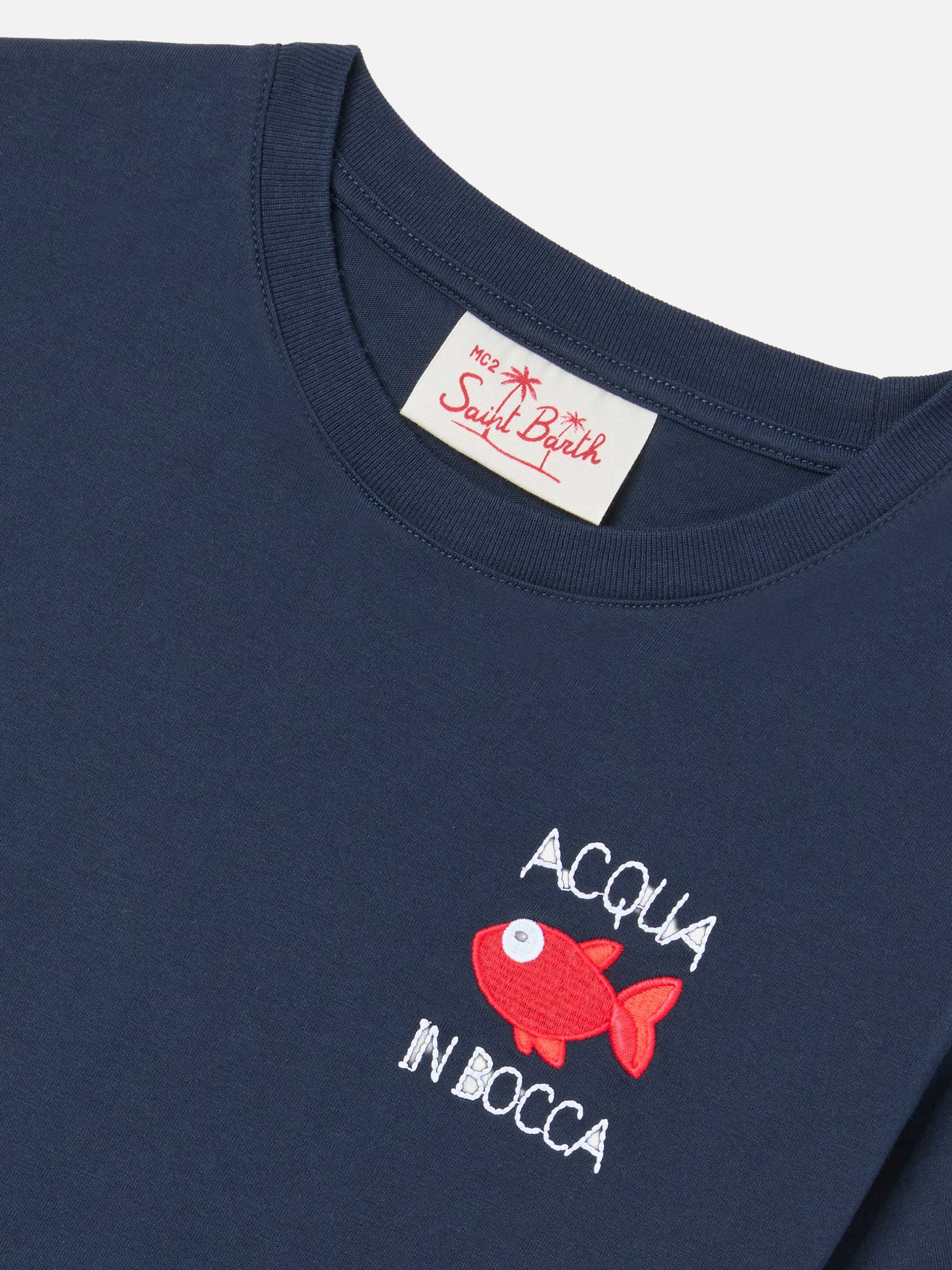 t-shirt-mc2-saint-barth-portofino-jr-per-bambino-blu-con-ricamo-acqua-in-bocca-i image 2