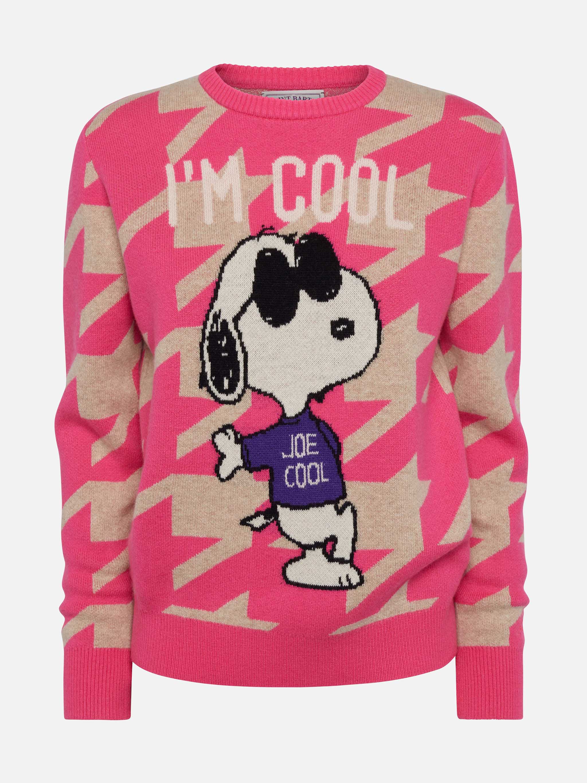 mc2-saint-barth-new-queen-maglione-donna-pied-de-poule-snoopy-peanuts-edition image 5