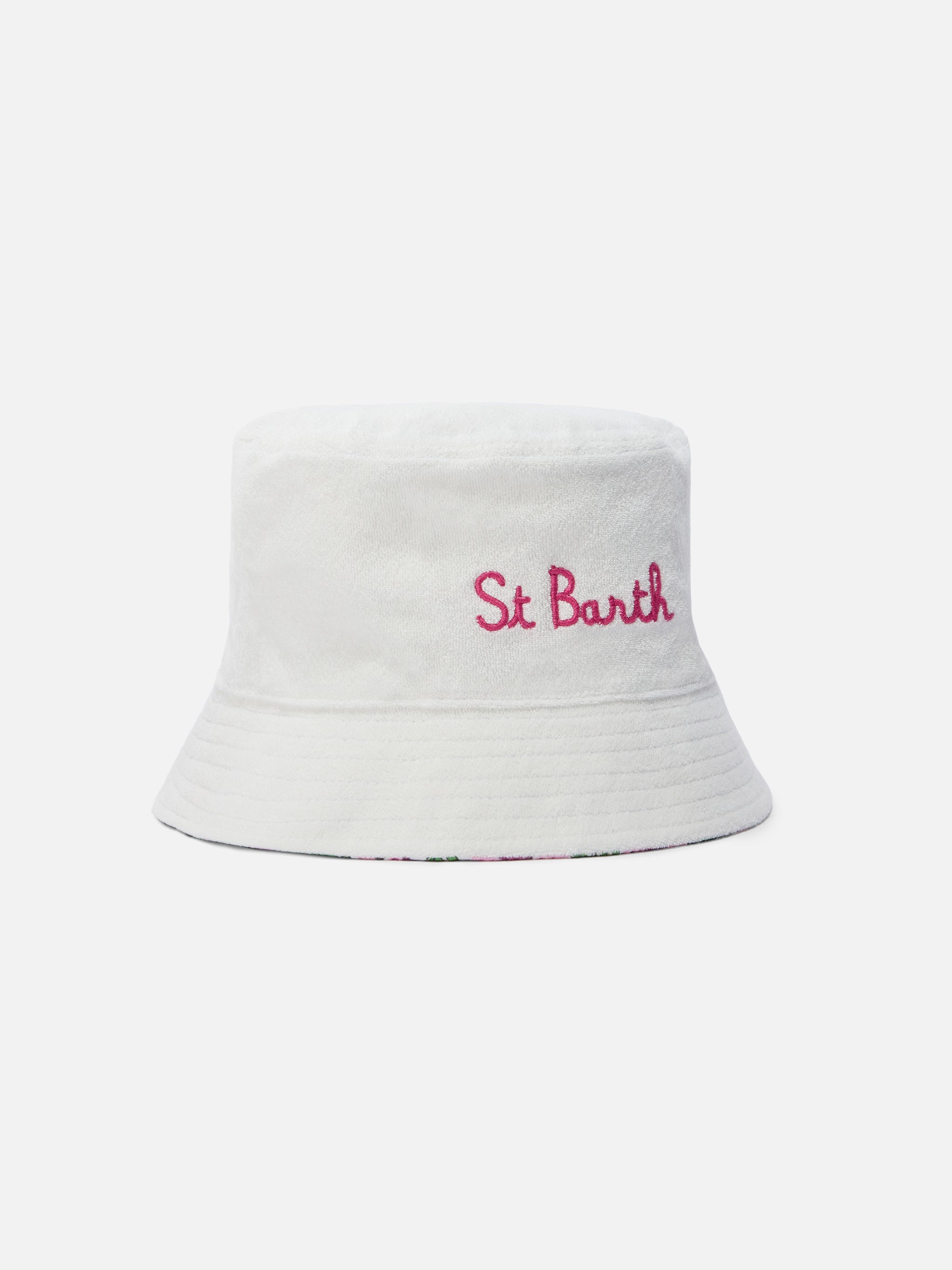 mc2-saint-barth-patmos-cappello-bucket-reversibile-floreale-rosa-spugna-bianca image 4