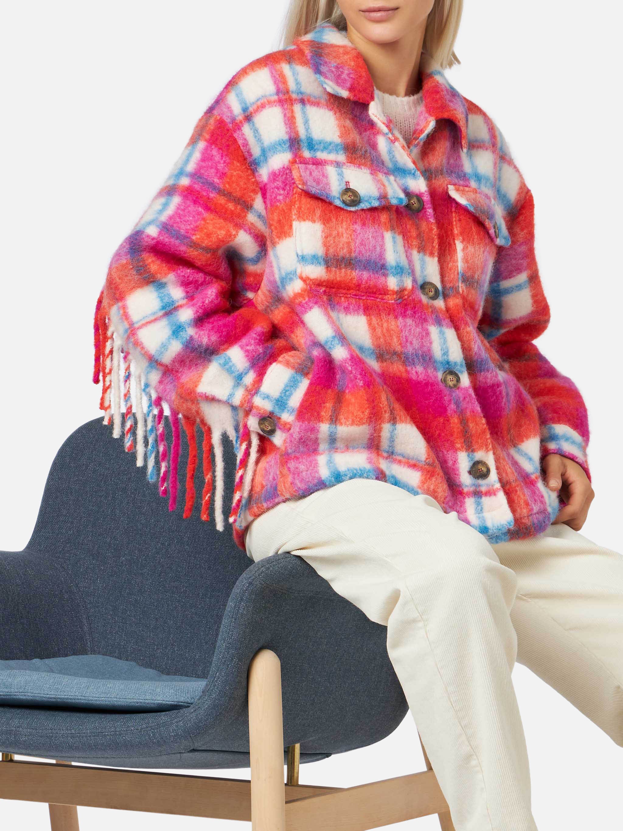 mc2-saint-barth-giacca-marceline-overshirt-donna-in-tessuto-misto-tartan-multico image 1