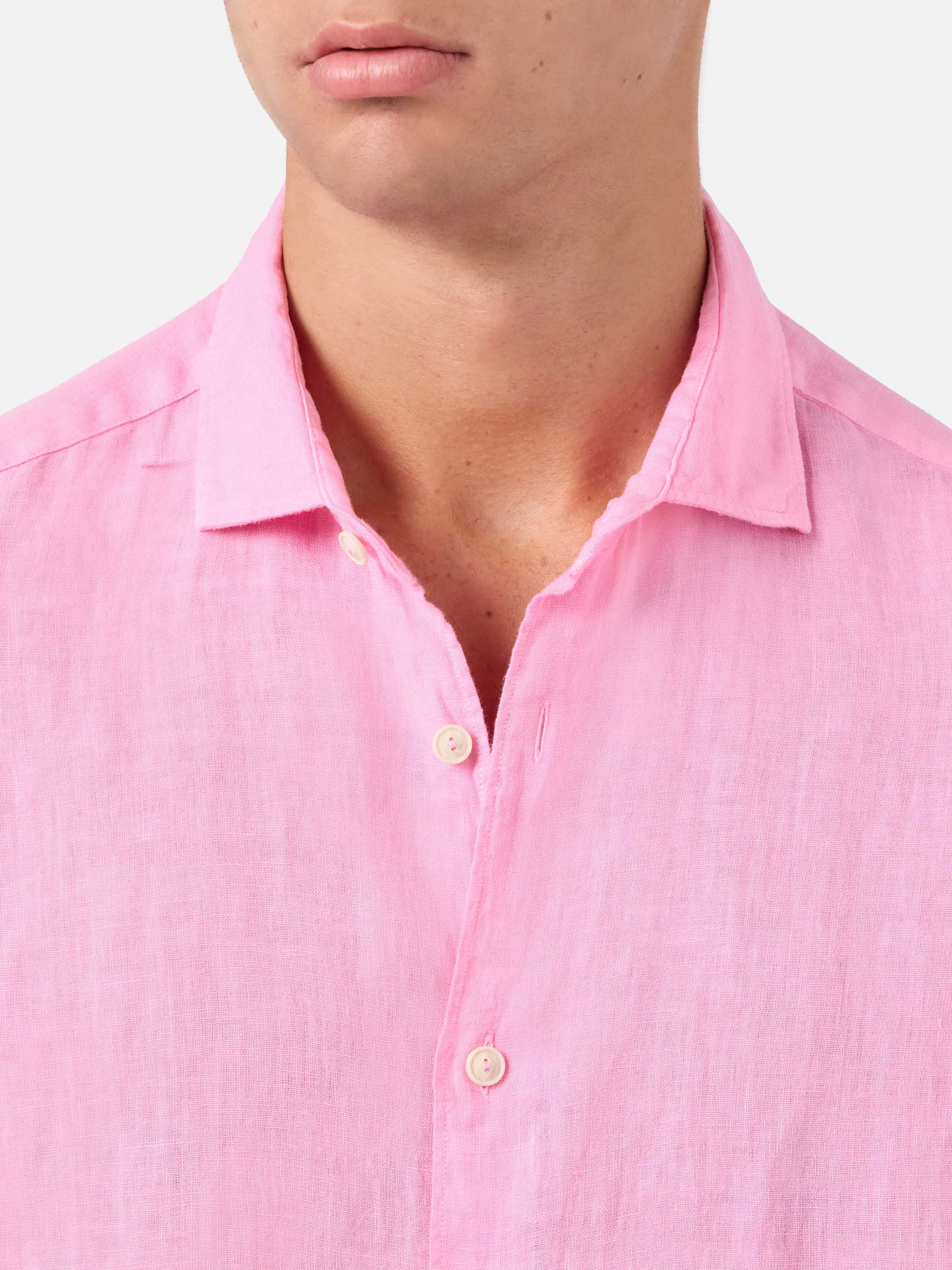 mc2-saint-barth-camicia-pamplona-in-puro-lino-rosa-da-uomo image 2