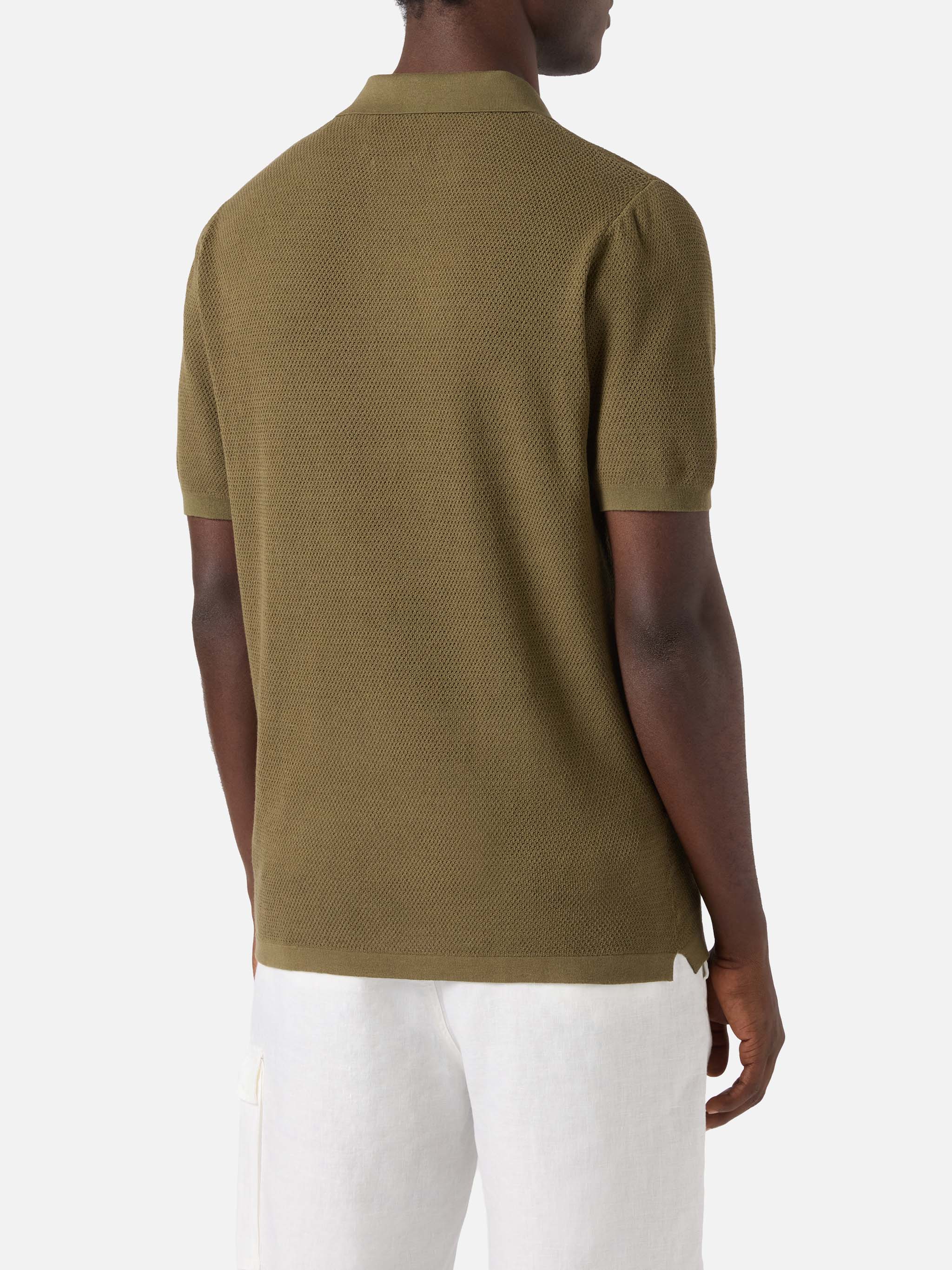 mc2-saint-barth-polo-sloan-mesh-uomo-in-cotone-high-twist-verde-militare image 4