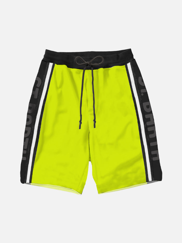 mc2-saint-barth-costume-da-bagno-bambino-lungo-giallo-con-bande-laterali-nere image 1