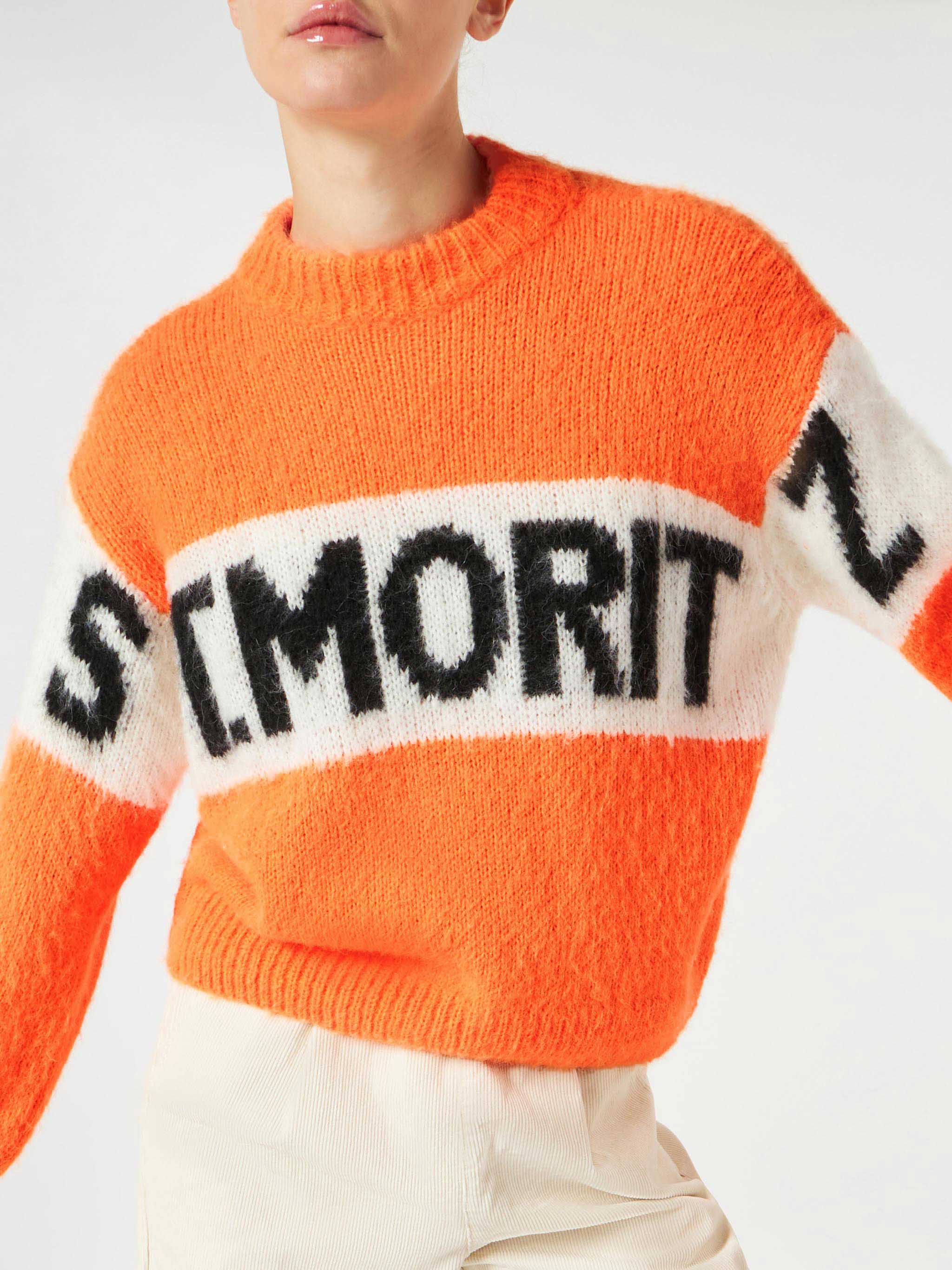 mc2-saint-barth-maglia-danya-soft-con-ricamo-st-moritz-arancione-fluo image 2