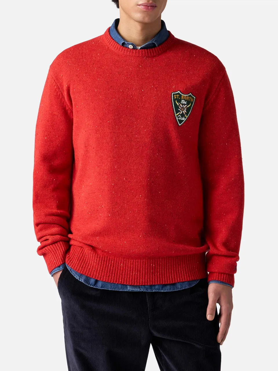 mc2-saint-barth-maglia-heron-rossa-con-patch-st-barth image 1