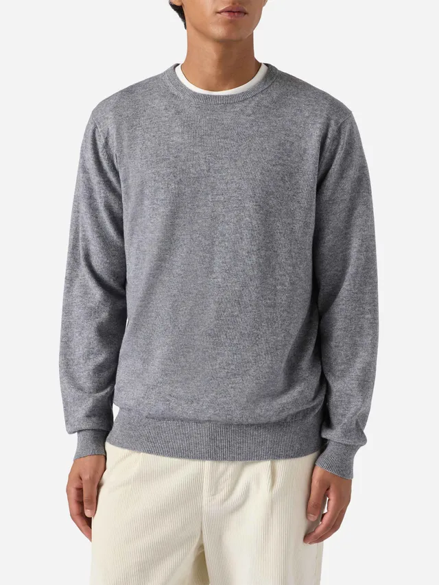 mc2-saint-barth-maglione-regent-uomo-in-lana-merino-e-cashmere-grigio-melange image 1