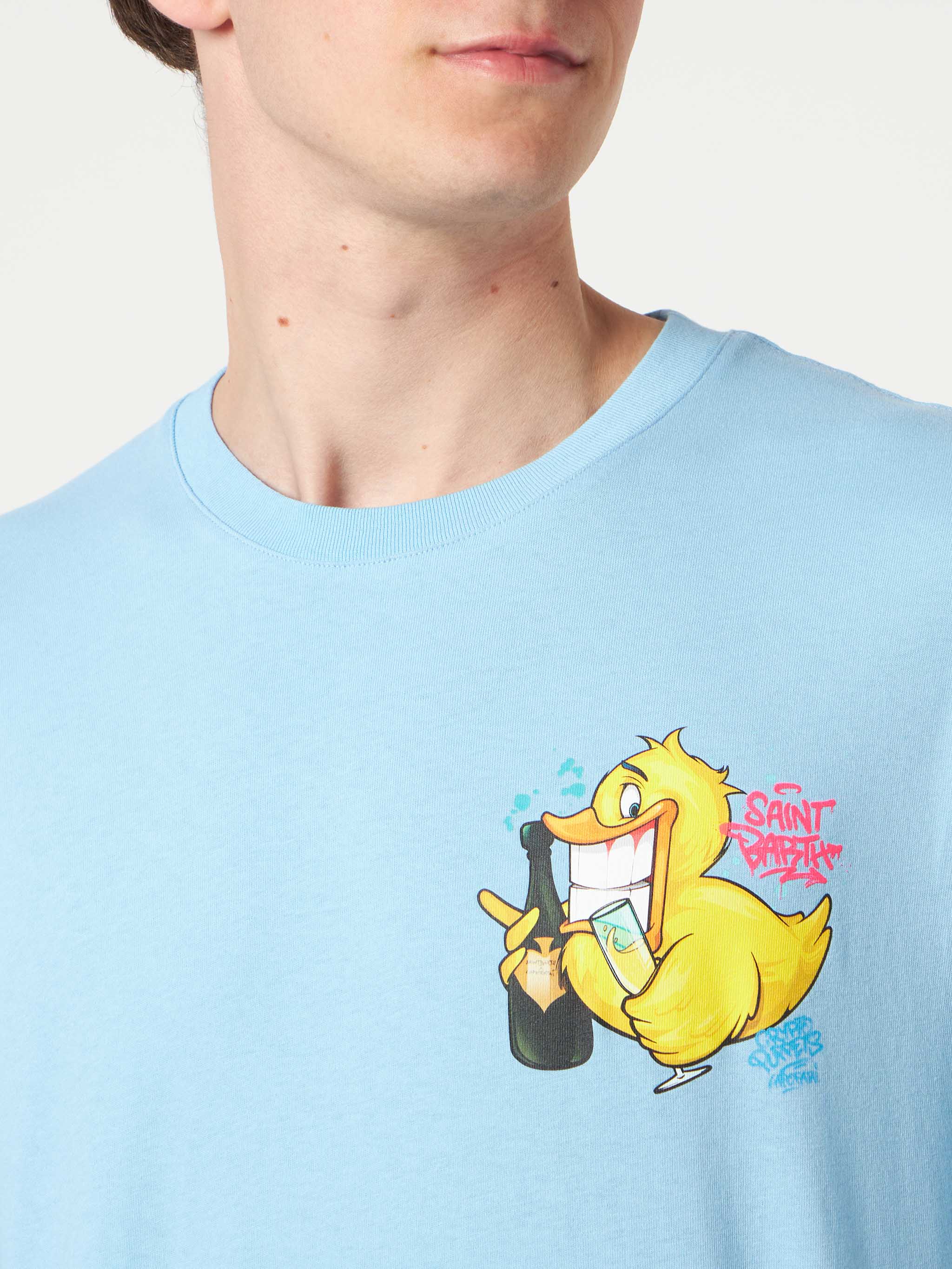 mc2-saint-barth-t-shirt-portofino-uomo-in-cotone-azzurro-con-stampa-crypto-ducky image 2