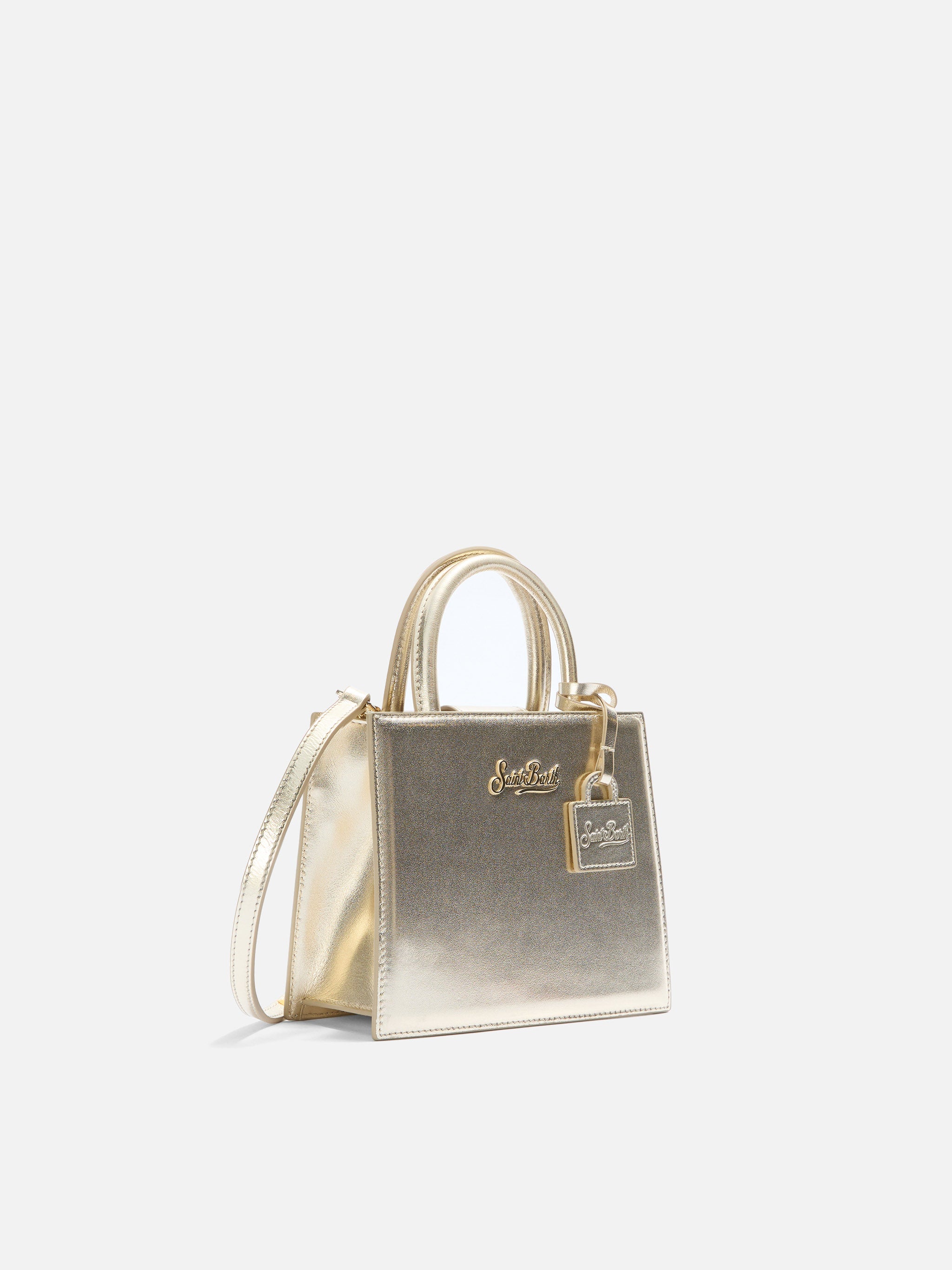mc2-saint-barth-shop-mini-borsa-in-pelle-laminata-oro-con-targhetta-logo image 3