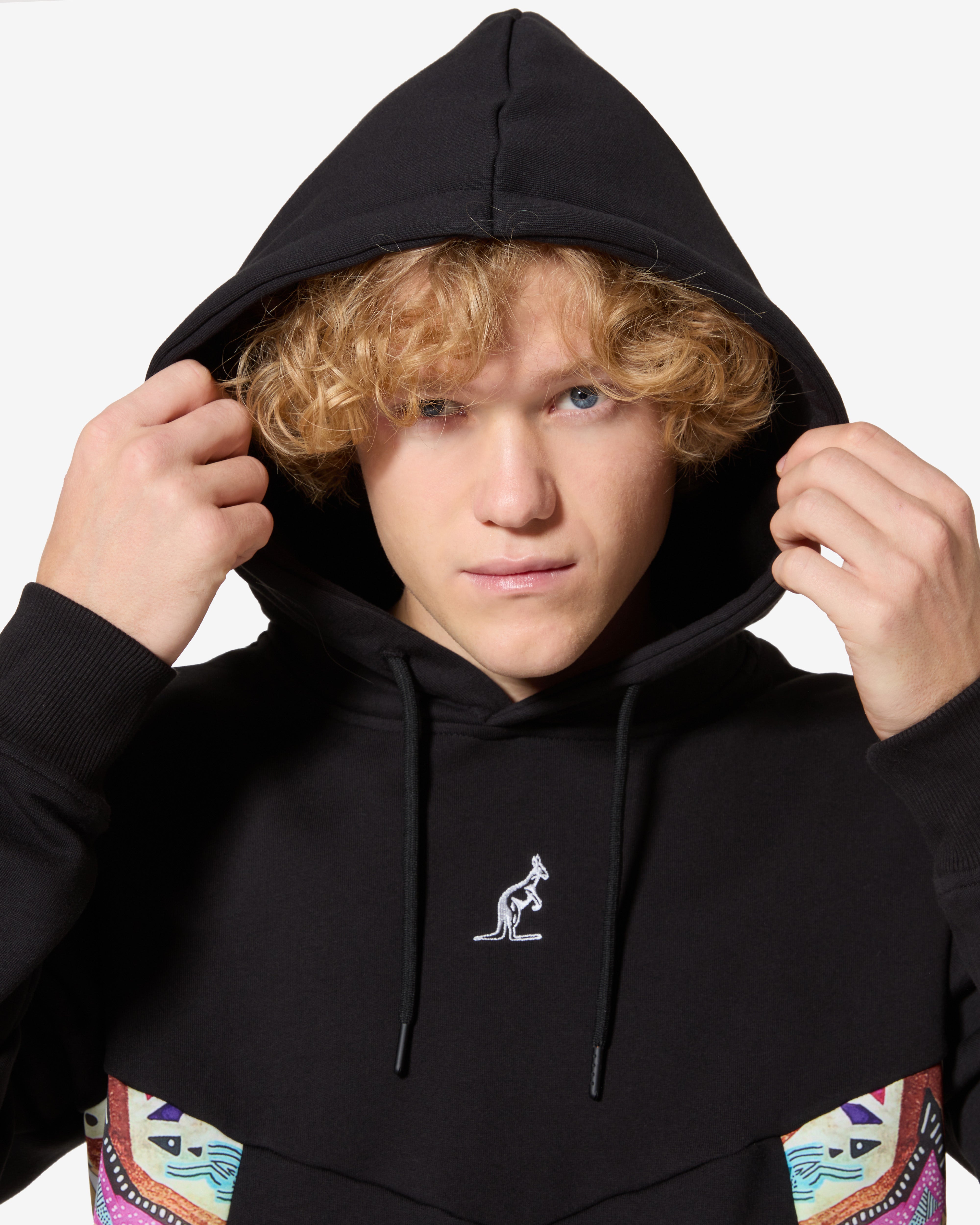 australian-archive-tribal-hoodie-felpa-con-cappuccio-nera image 4