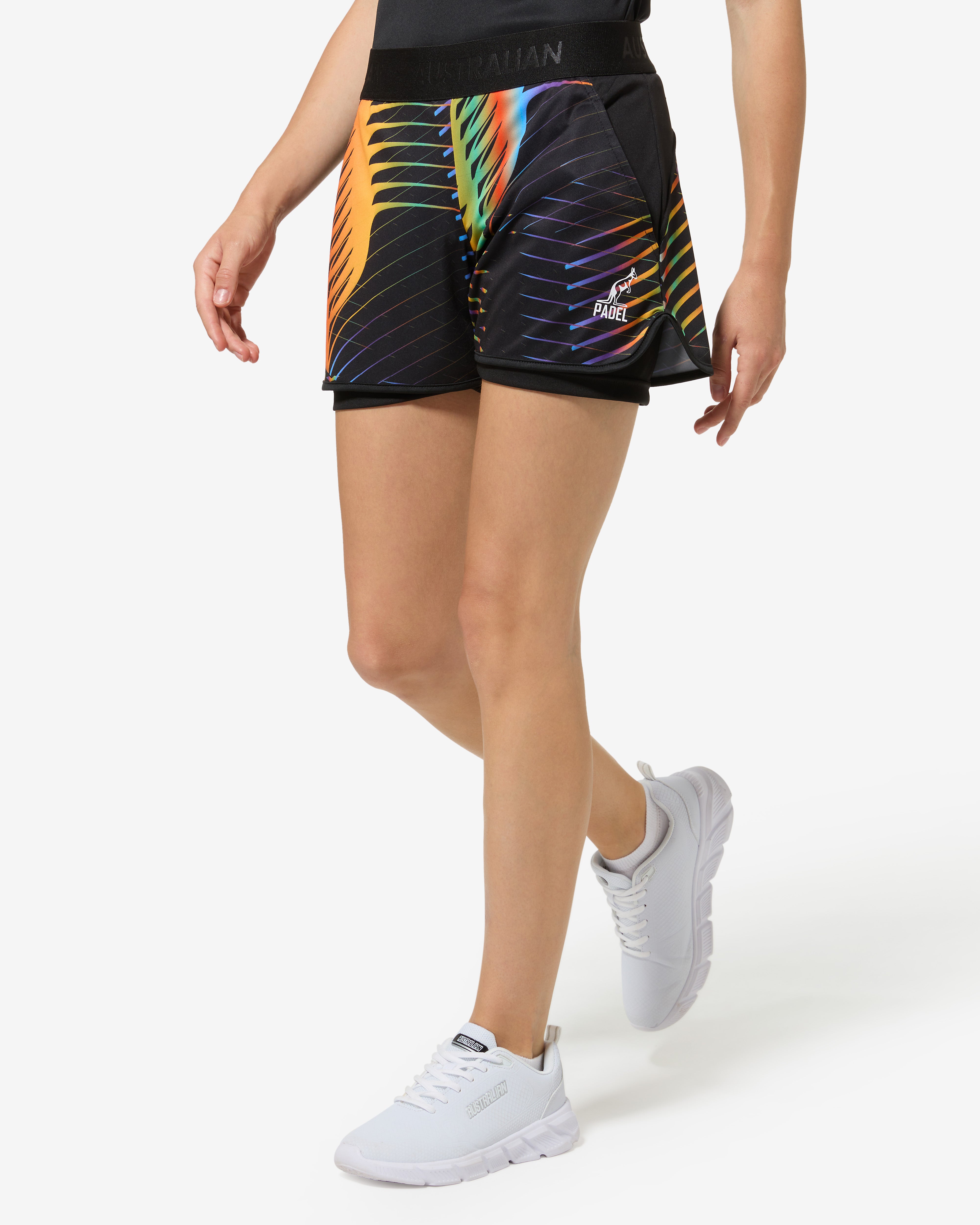 australian-chaos-short-nero-short-padel-ace-stampa-sublimatica-con-sottopantalon image 1