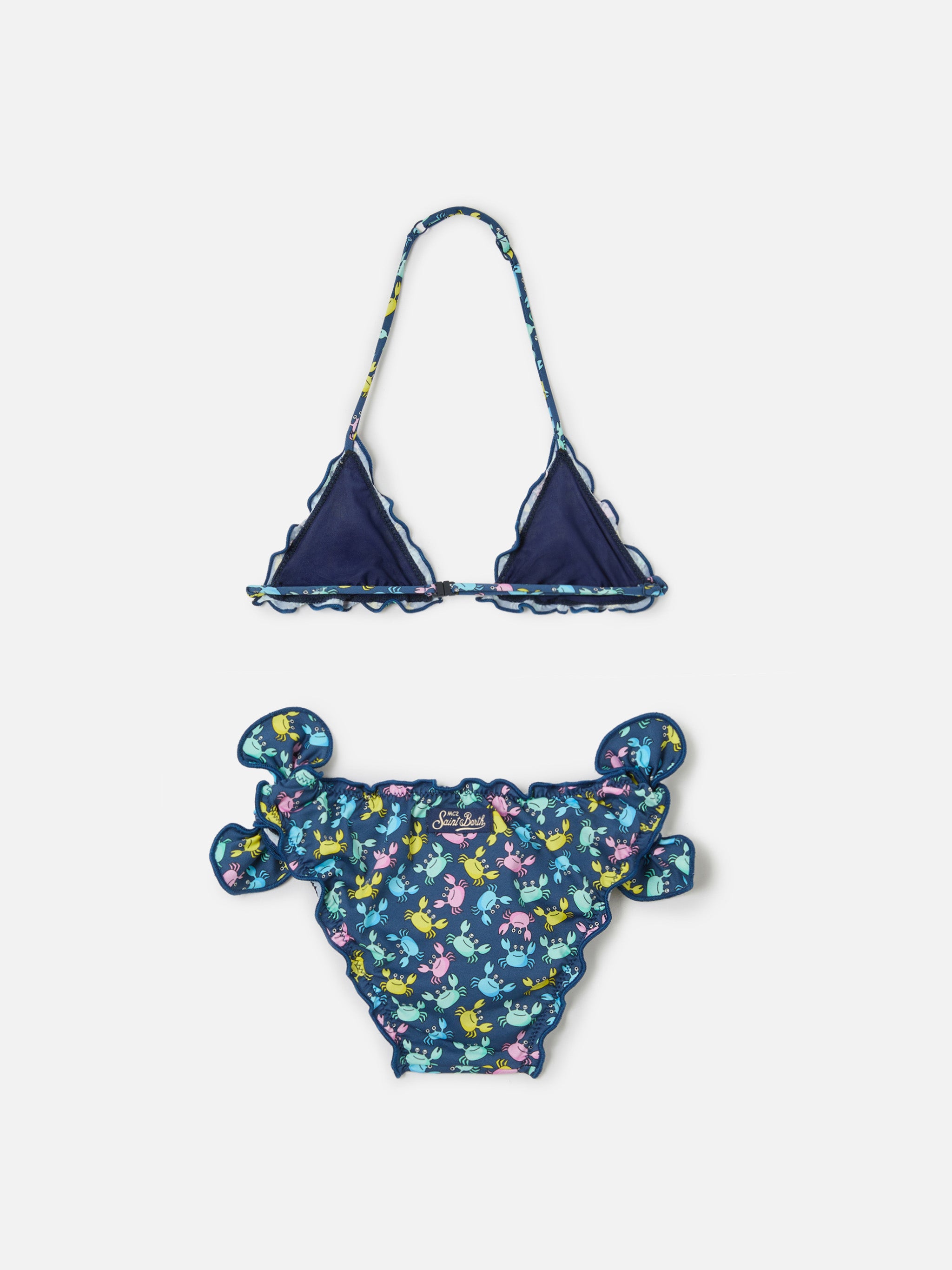mc2-saint-barth-bikini-bimba-cris-a-triangolo-con-stampa-granchi-blu-navy-vestib image 2