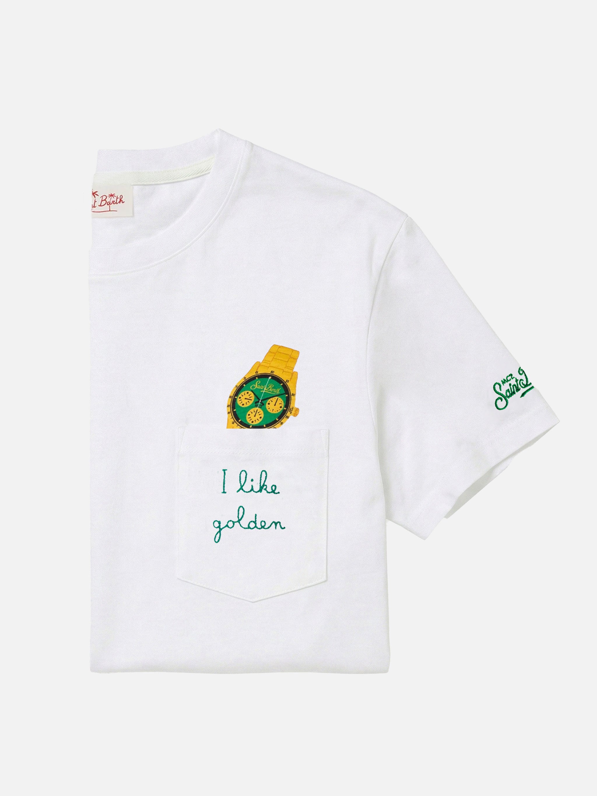 mc2-saint-barth-t-shirt-austin-uomo-bianca-in-cotone-con-stampa-orologio image 1