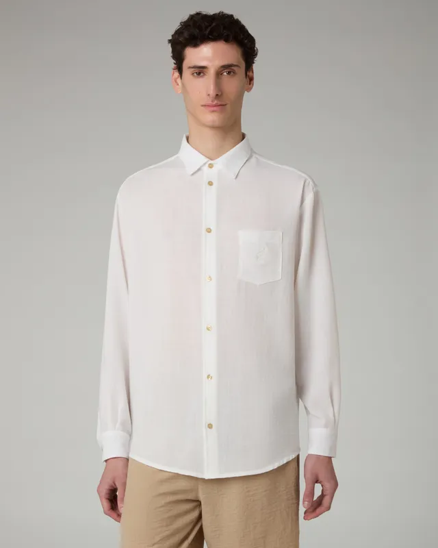 australian-doric-long-sleeve-shirt-camicia-canvas-latte image 1