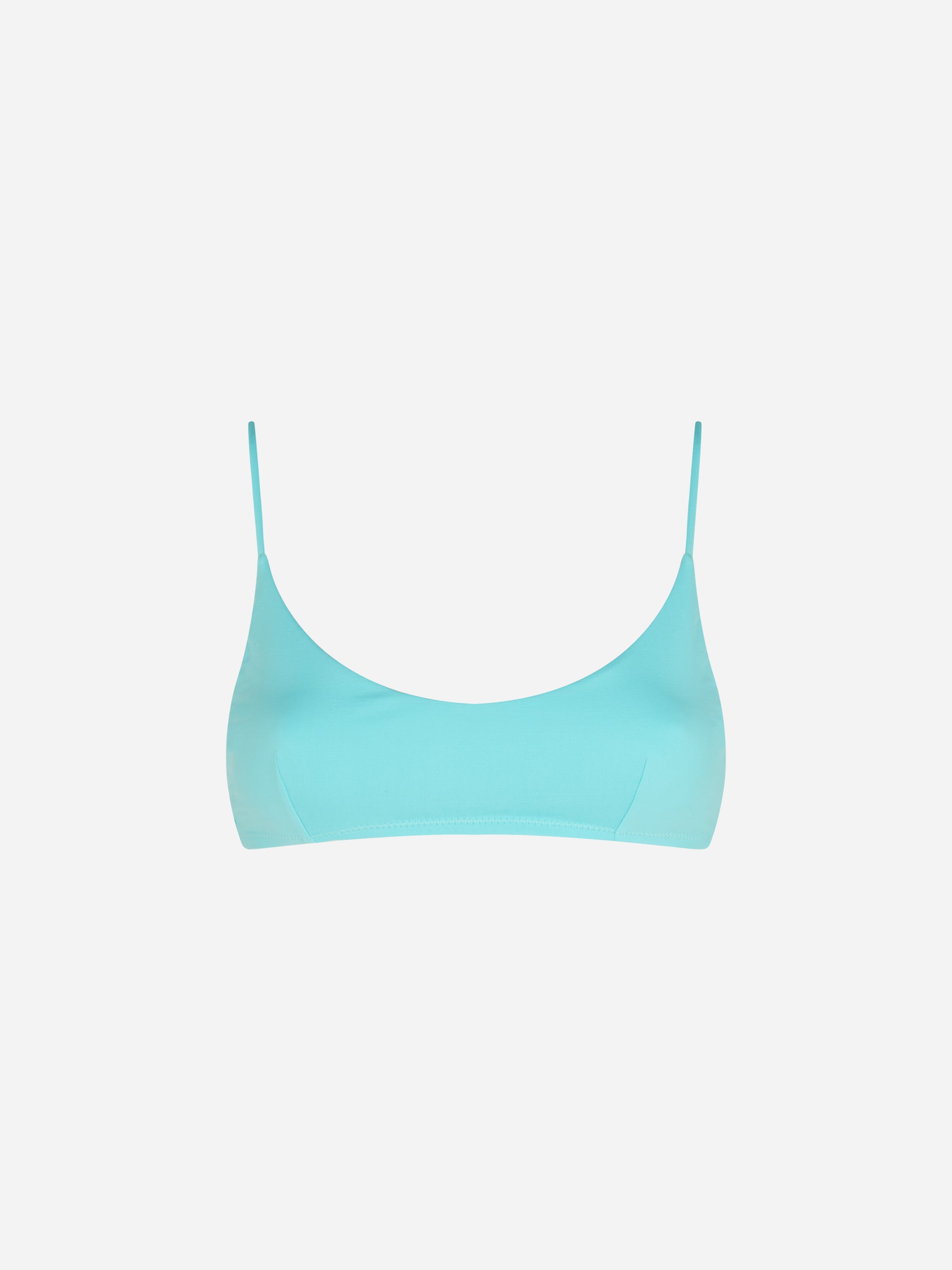 mc2-saint-barth-top-bikini-judy-donna-verde-acqua-tinta-unita-spalline-sottili image 1