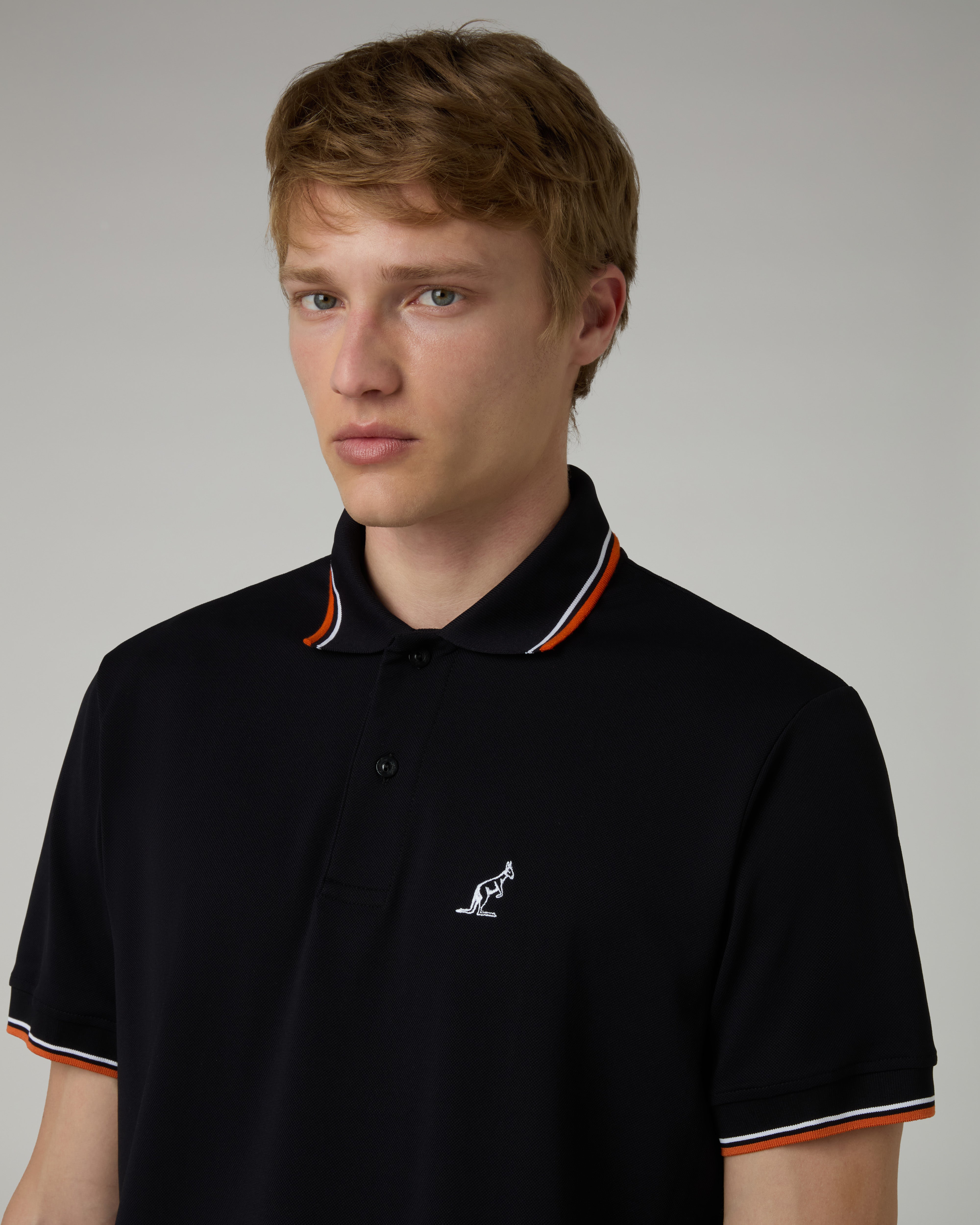 australian-2-stripes-polo-shirt-piquet-nero image 4