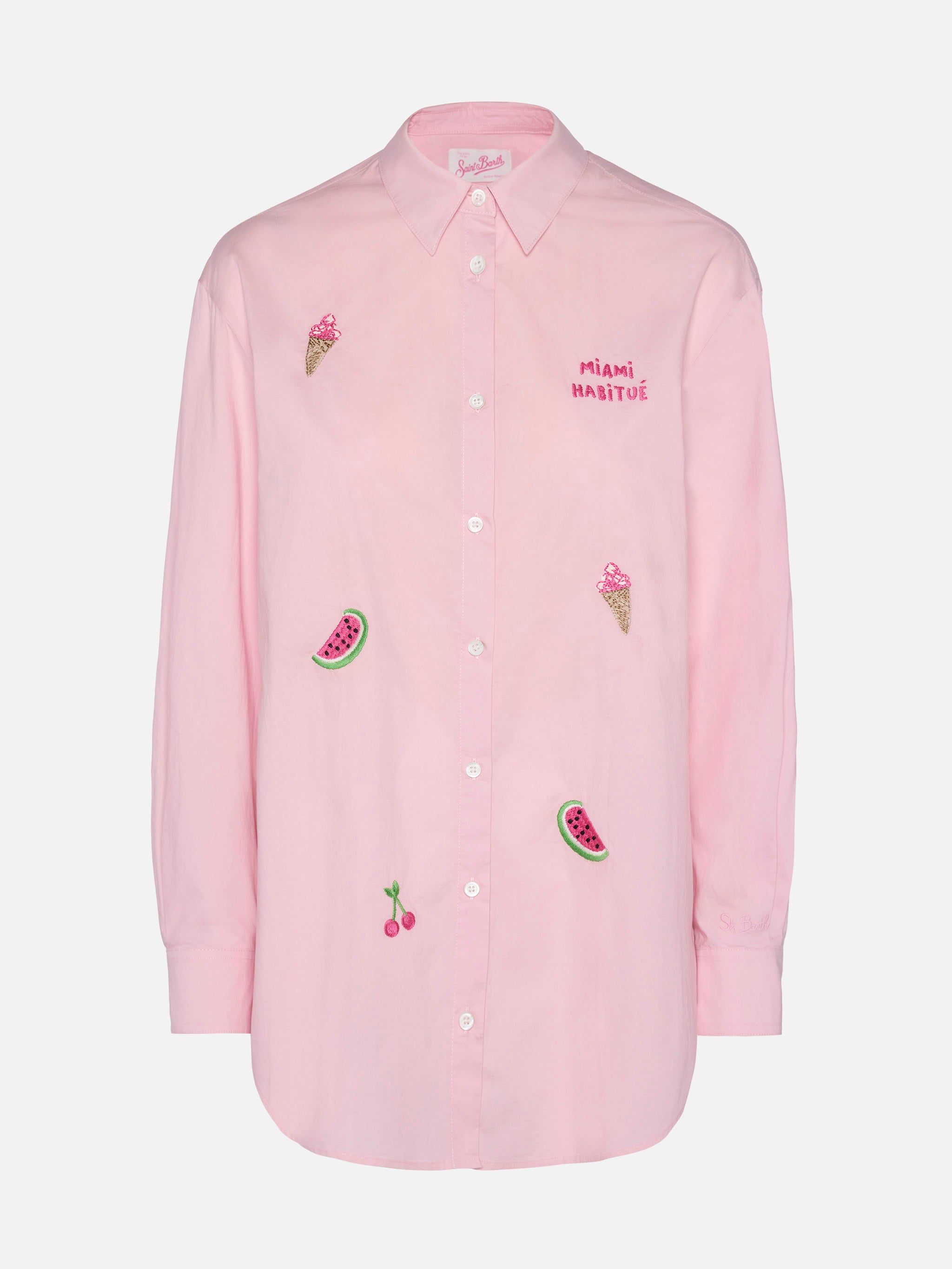 mc2-saint-barth-brigitte-camicia-in-popeline-di-cotone-a-righe-rosa-con-ricamo-m image 4