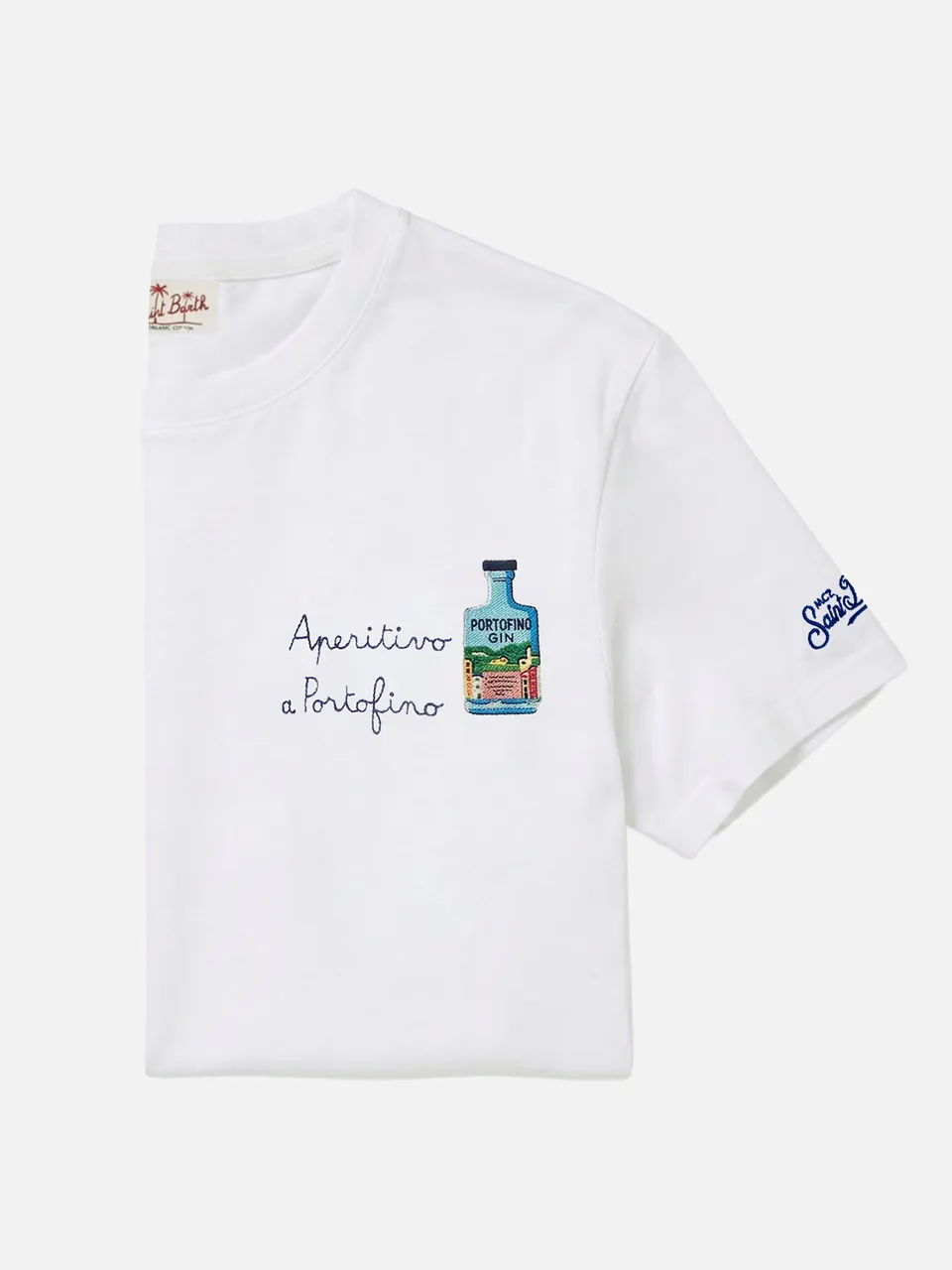 mc2-saint-barth-t-shirt-portofino-uomo-bianca-ricamo-aperitivo-a-portofino-speci image 1