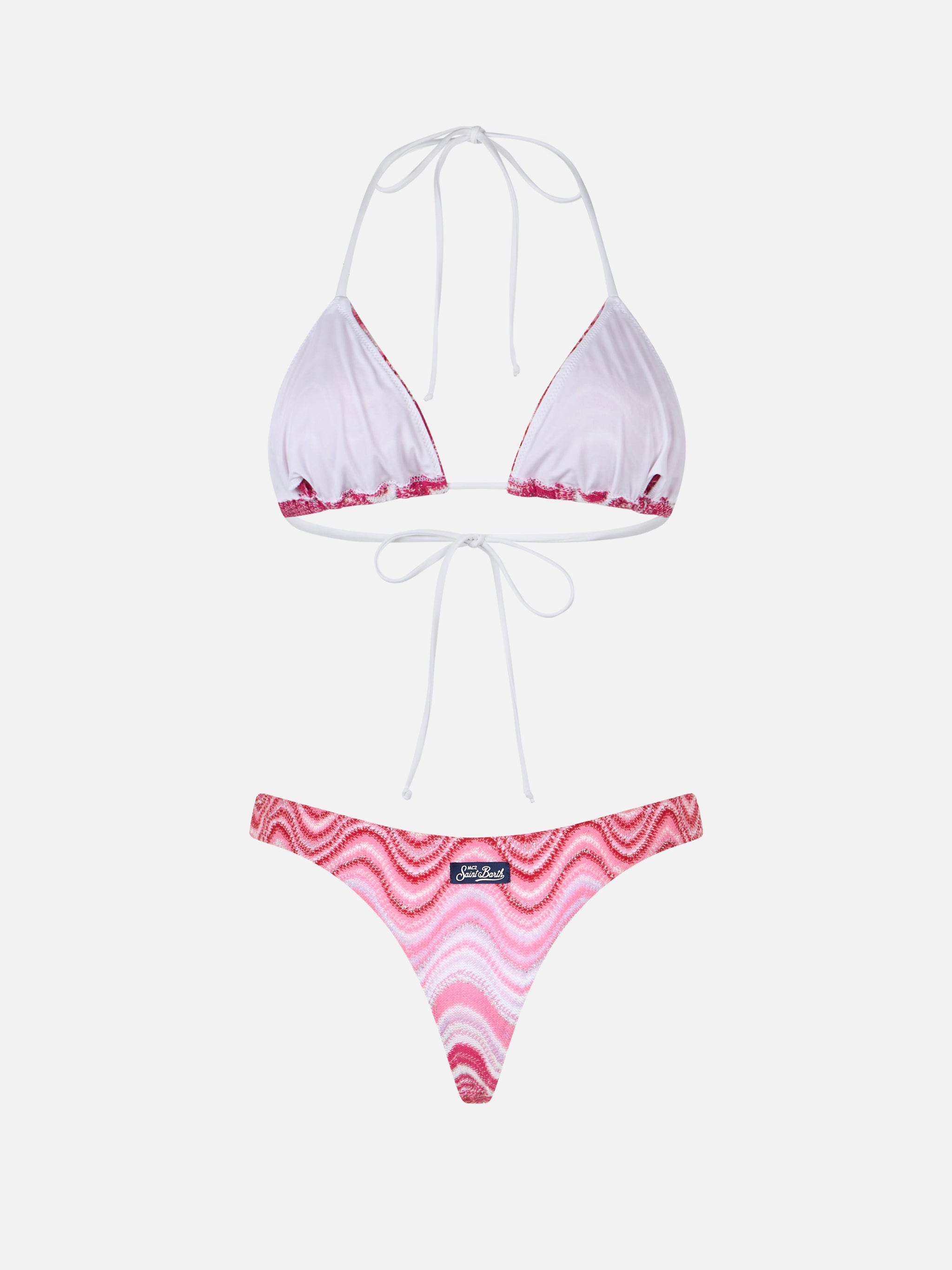 mc2-saint-barth-leah-naomi-bikini-donna-a-triangolo-in-maglia-raschel-rosa image 5