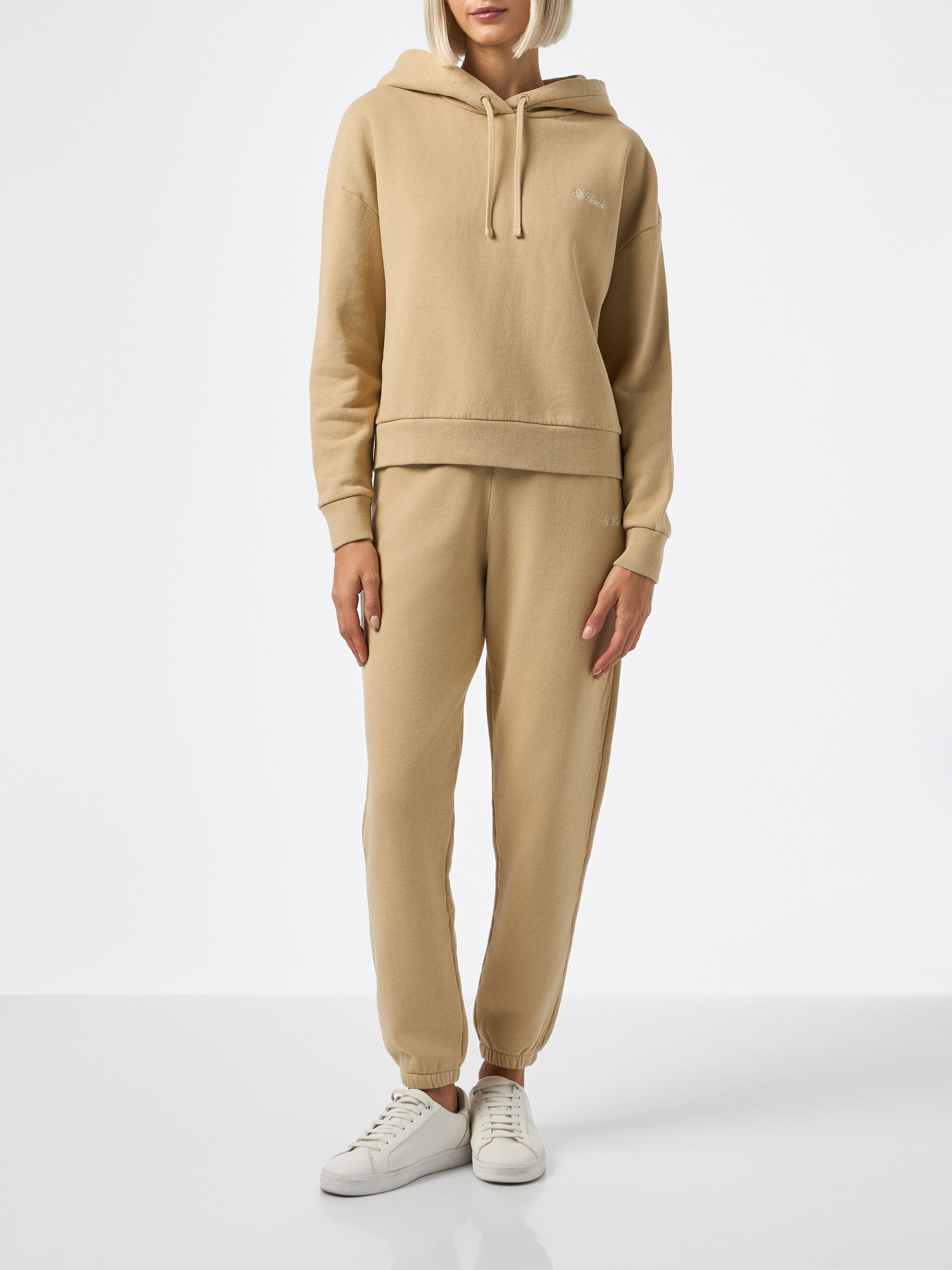 mc2-saint-barth-odalys-pantaloni-jogger-in-felpa-di-cotone-beige-donna image 3