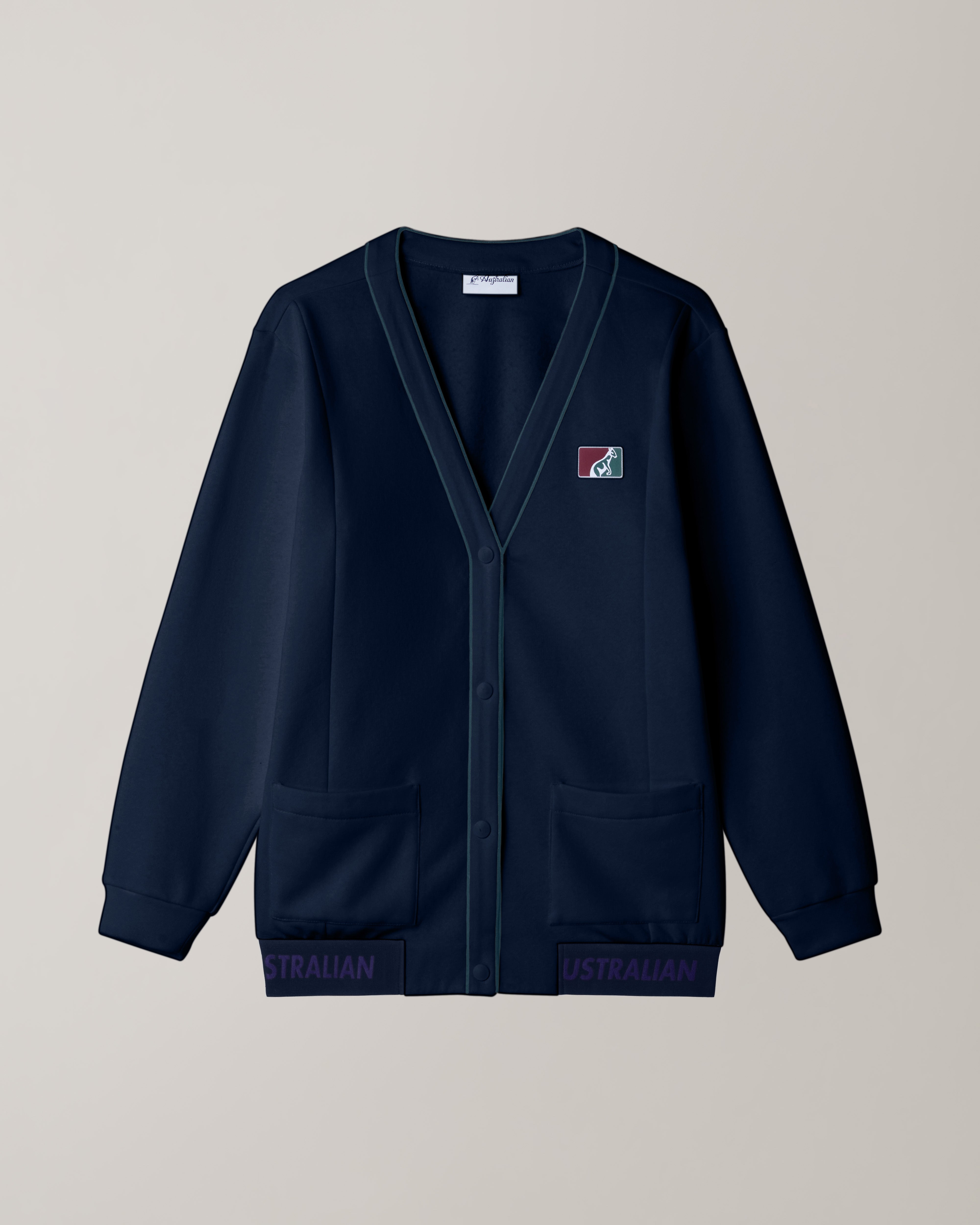 australian-classic-cardigan-blu-navy-in-felpa-invernale image 1