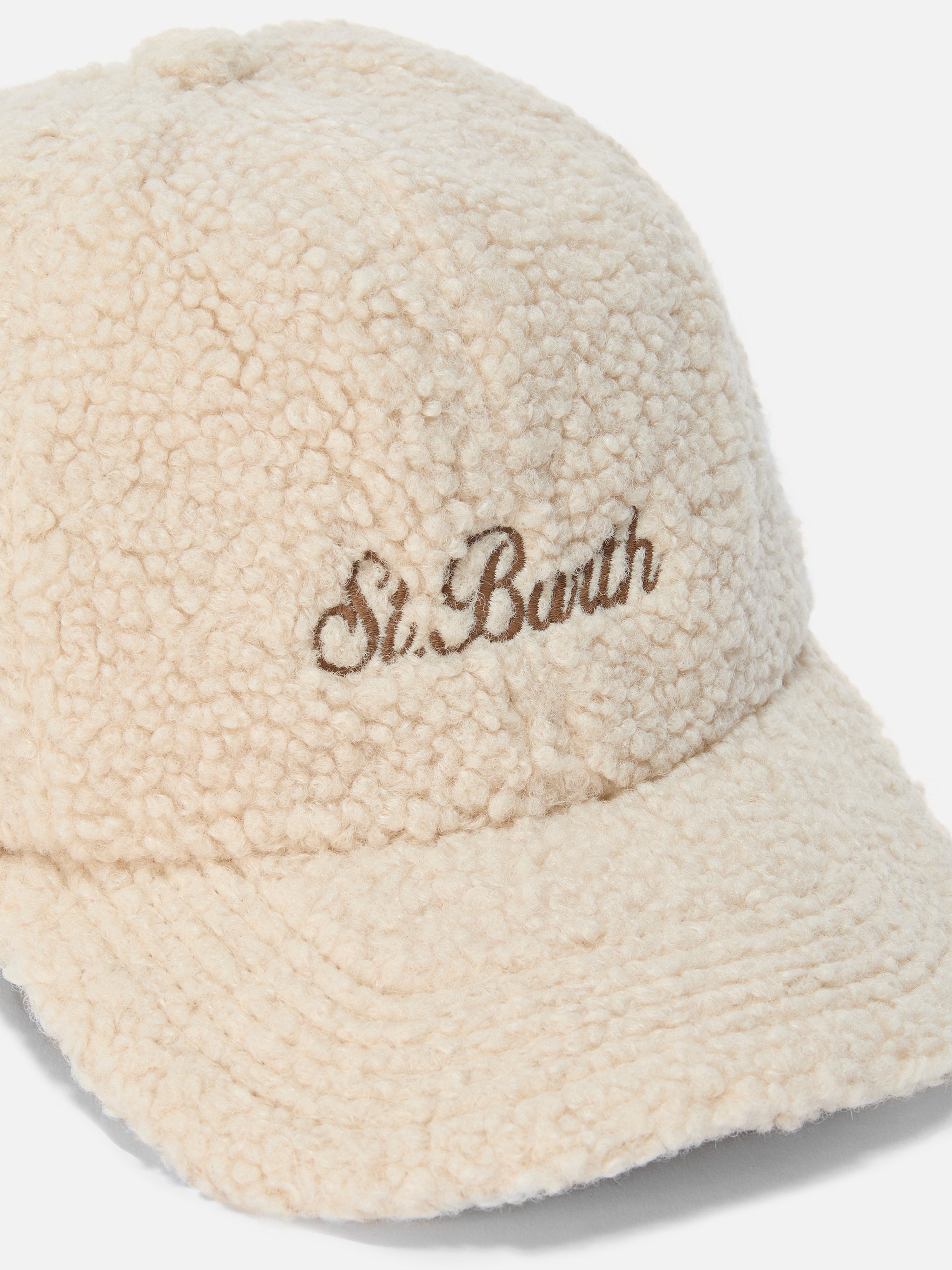 mc2-saint-barth-cappello-baseball-in-sherpa-beige-con-visiera image 2